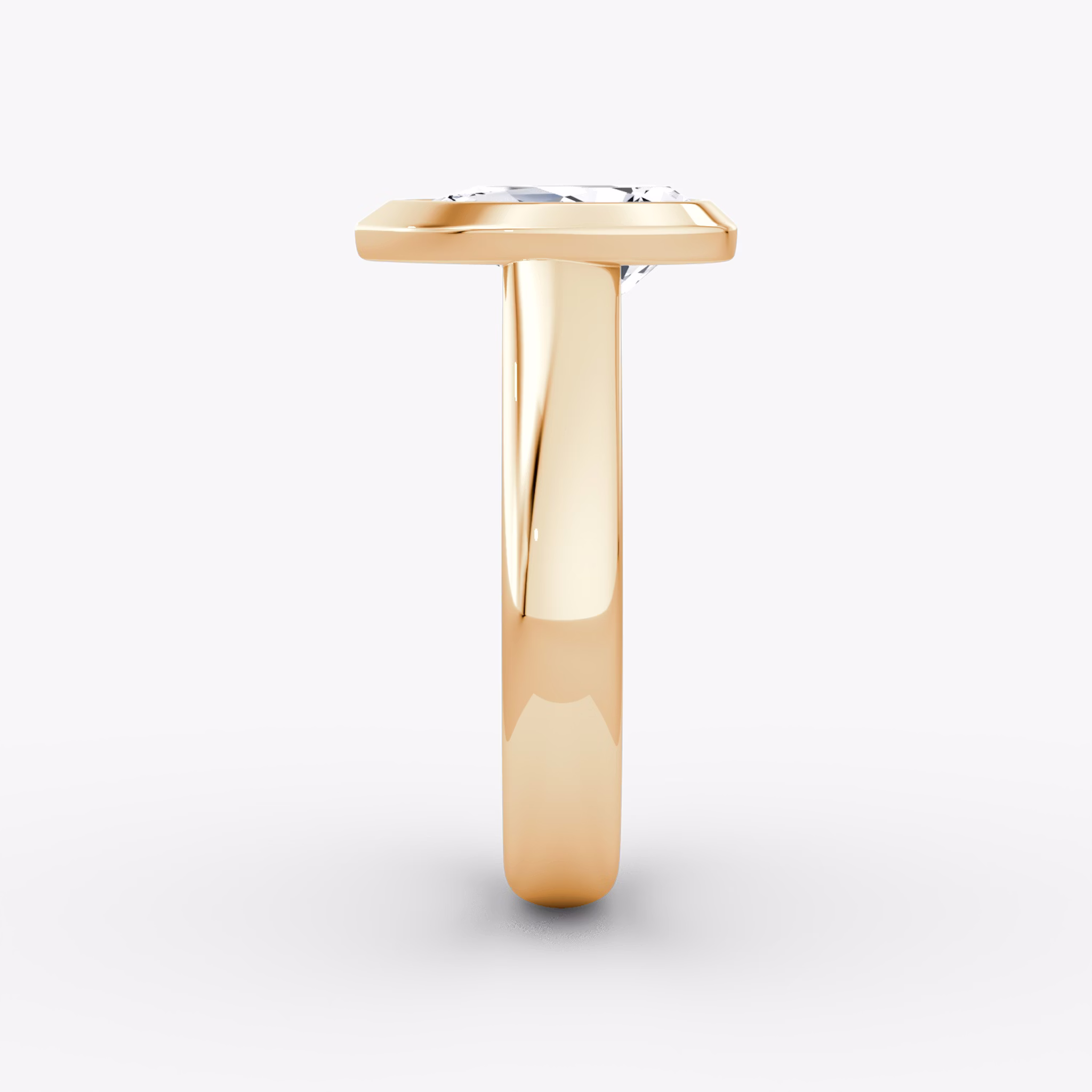 The Sculpture Bezel | Pear | 14k | Rose Gold | bandAccent: Plain | diamondOrientation: vertical | caratWeight: other