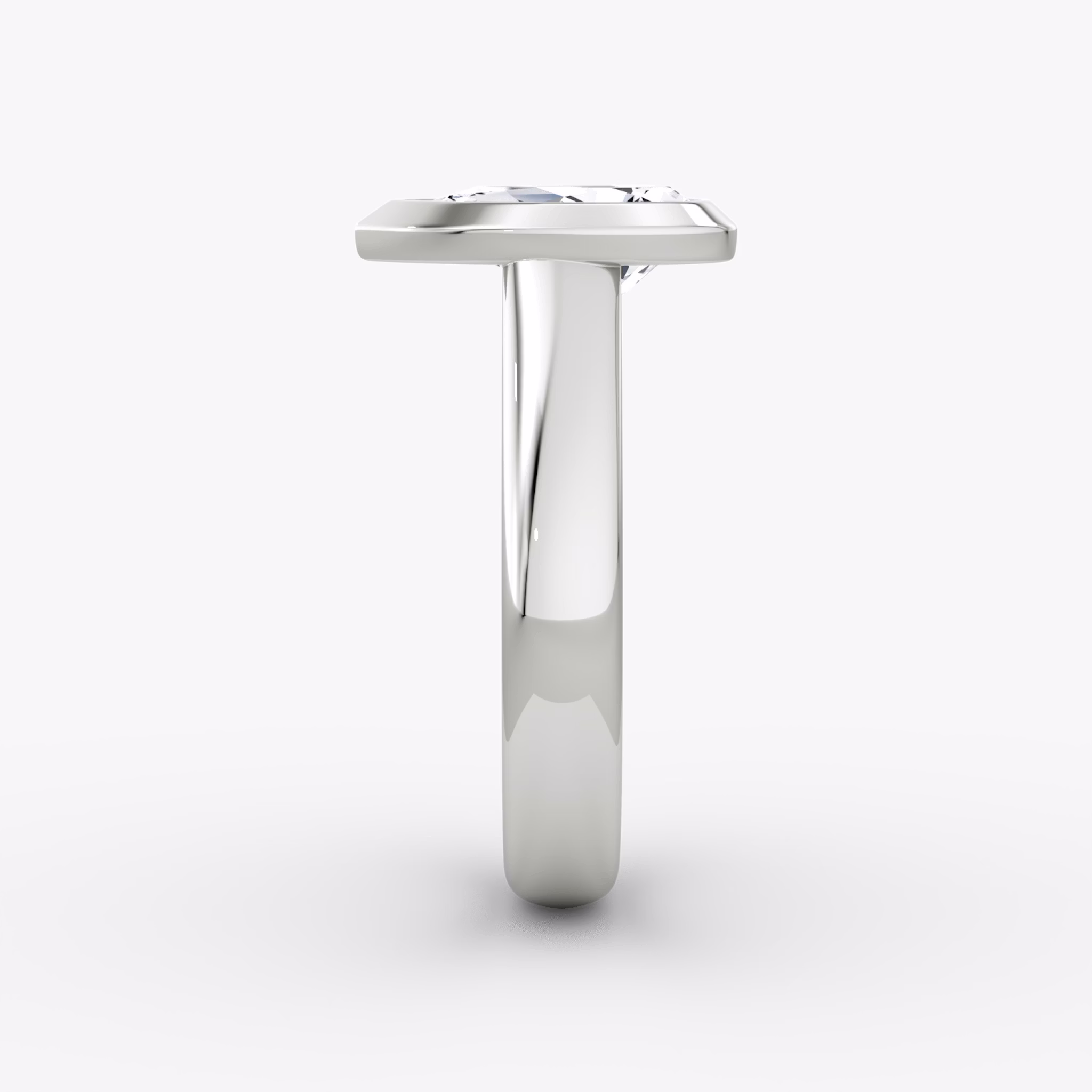 The Sculpture Bezel | Pear | 18k | White Gold | bandAccent: Plain | diamondOrientation: vertical | caratWeight: other