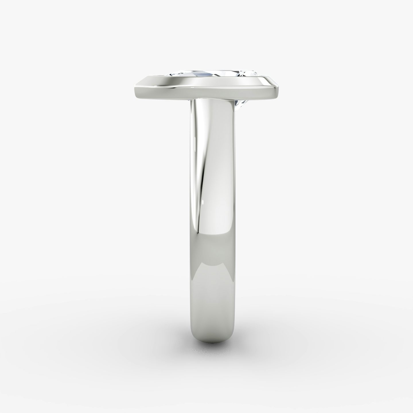 The Sculpture Bezel | Pear | 18k | White Gold | bandAccent: Plain | diamondOrientation: vertical | caratWeight: other