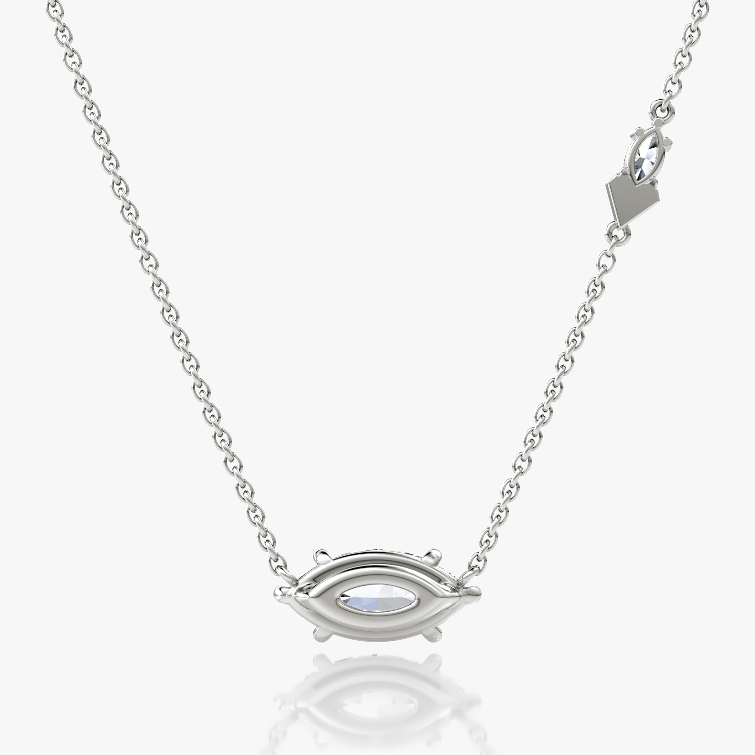 Toi et Moi Echo Necklace | Marquise | 14k | White Gold | caratWeight: 1.6ct | chainLength: 16-18