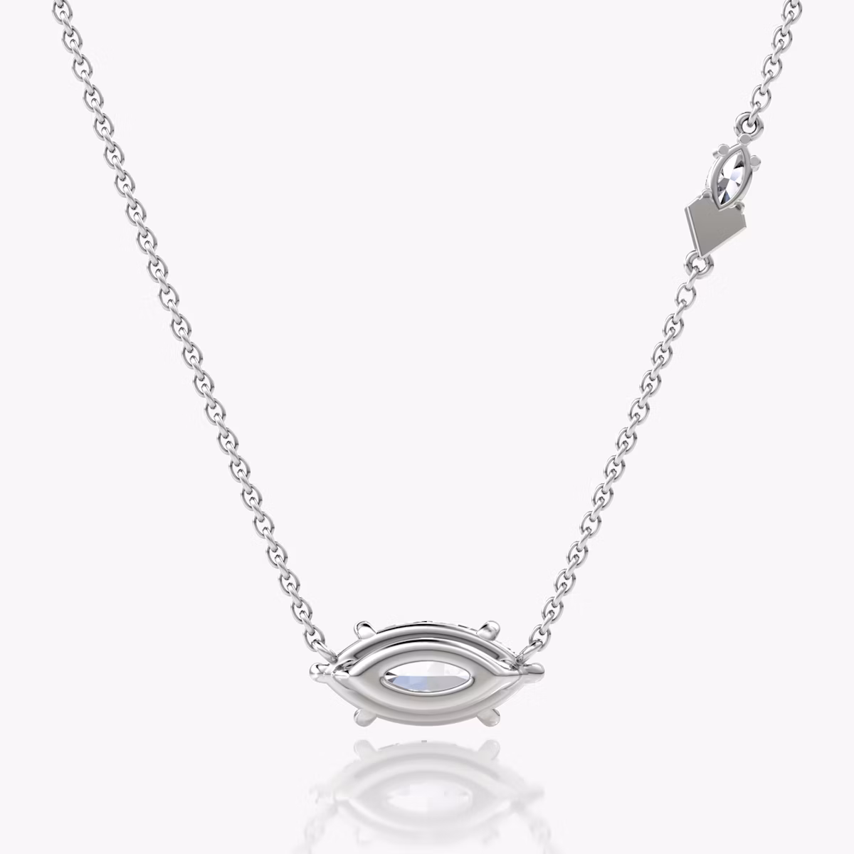 Toi et Moi Echo Necklace | Marquise | 14k | White Gold | caratWeight: 1.6ct | chainLength: 16-18