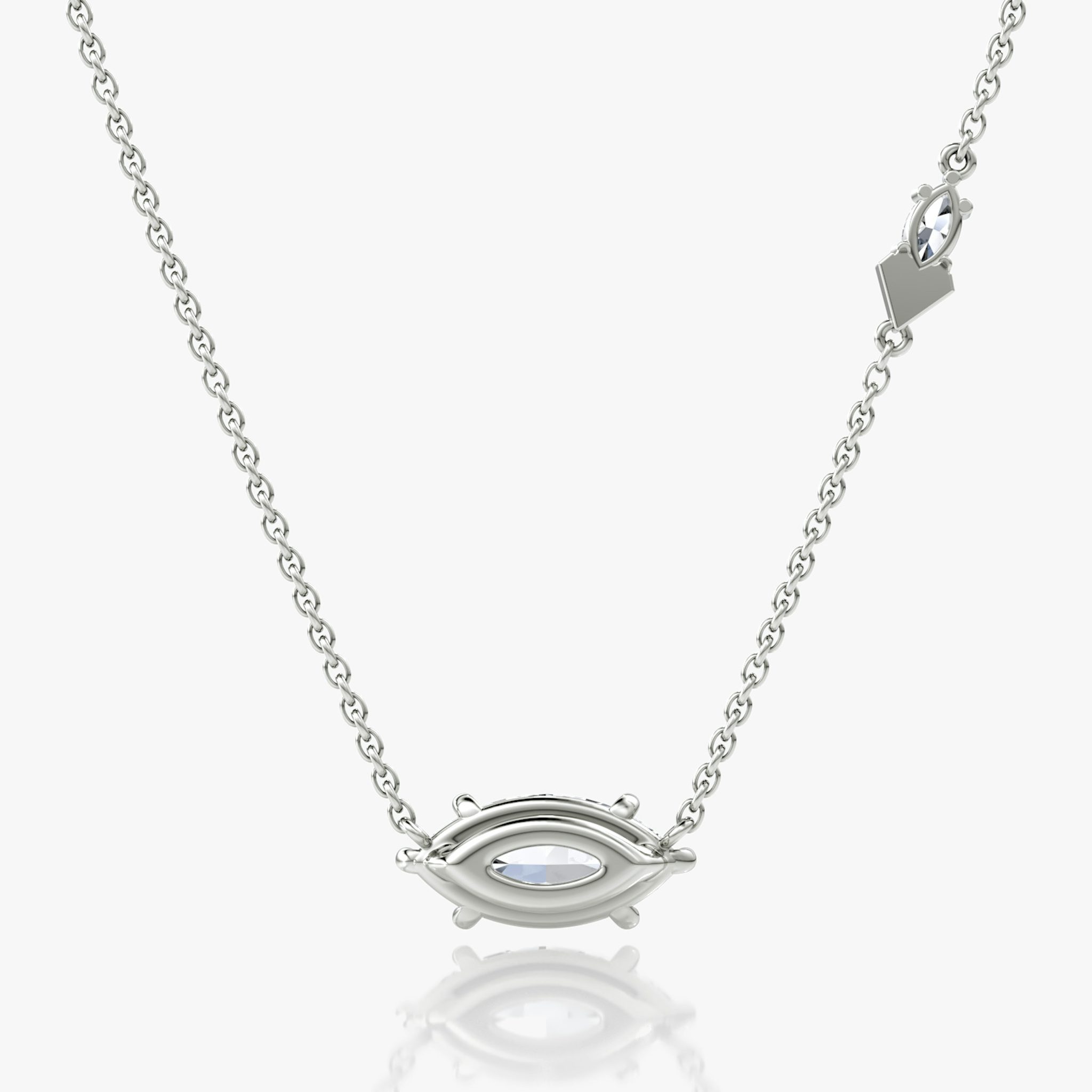 Toi et Moi Echo Necklace | Marquise | 14k | White Gold | caratWeight: 1.6ct | chainLength: 16-18