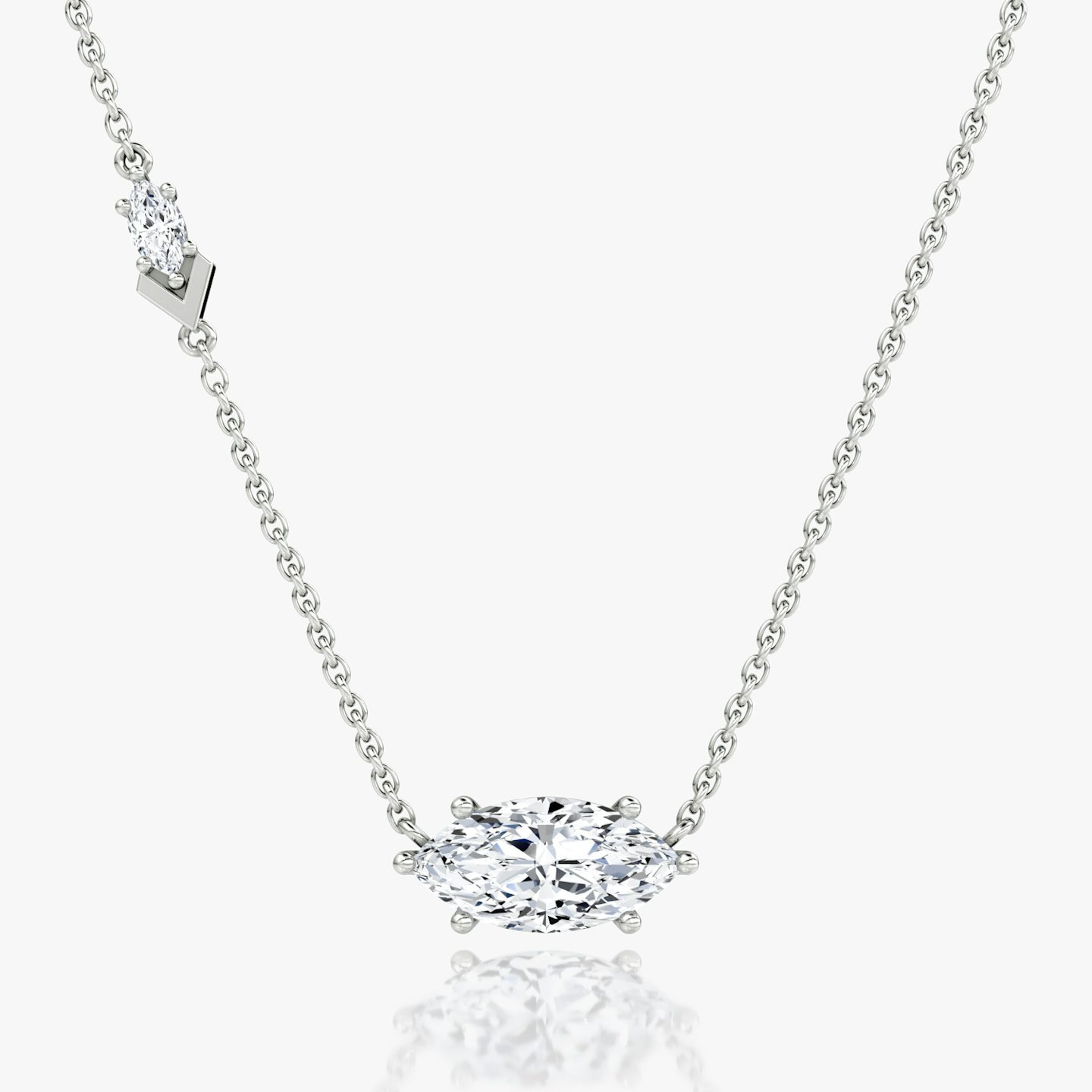 Toi et Moi Echo Necklace | Marquise | 14k | White Gold | caratWeight: 1.6ct | chainLength: 16-18