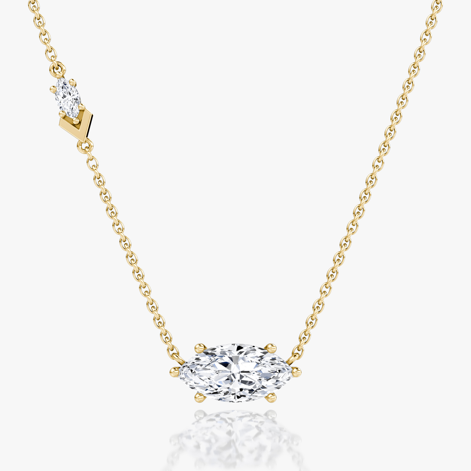 Toi et Moi Echo Necklace | Marquise | 14k | Yellow Gold | caratWeight: 1.6ct | chainLength: 16-18