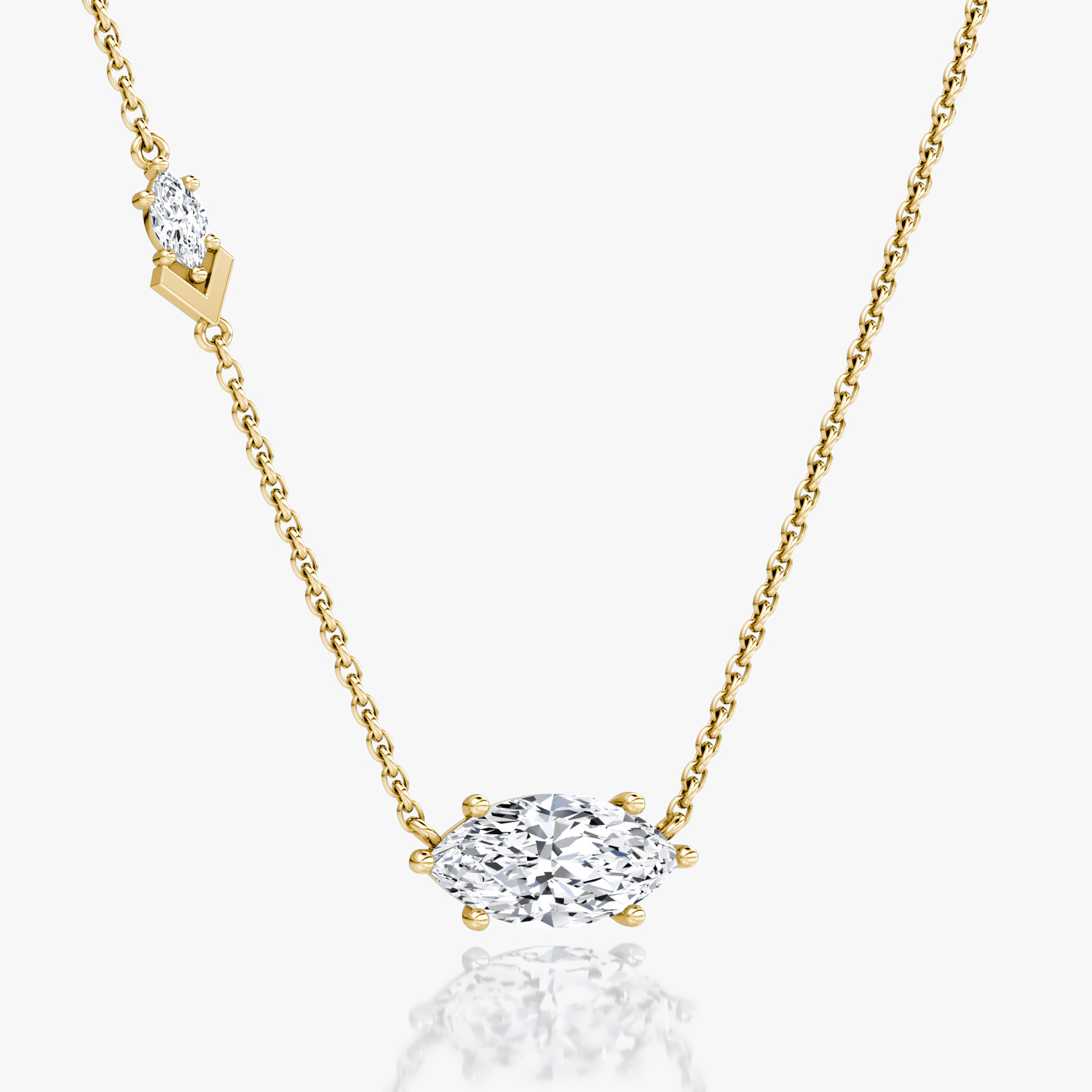Toi et Moi Echo Necklace | Marquise | 14k | Yellow Gold | caratWeight: 1.6ct | chainLength: 16-18