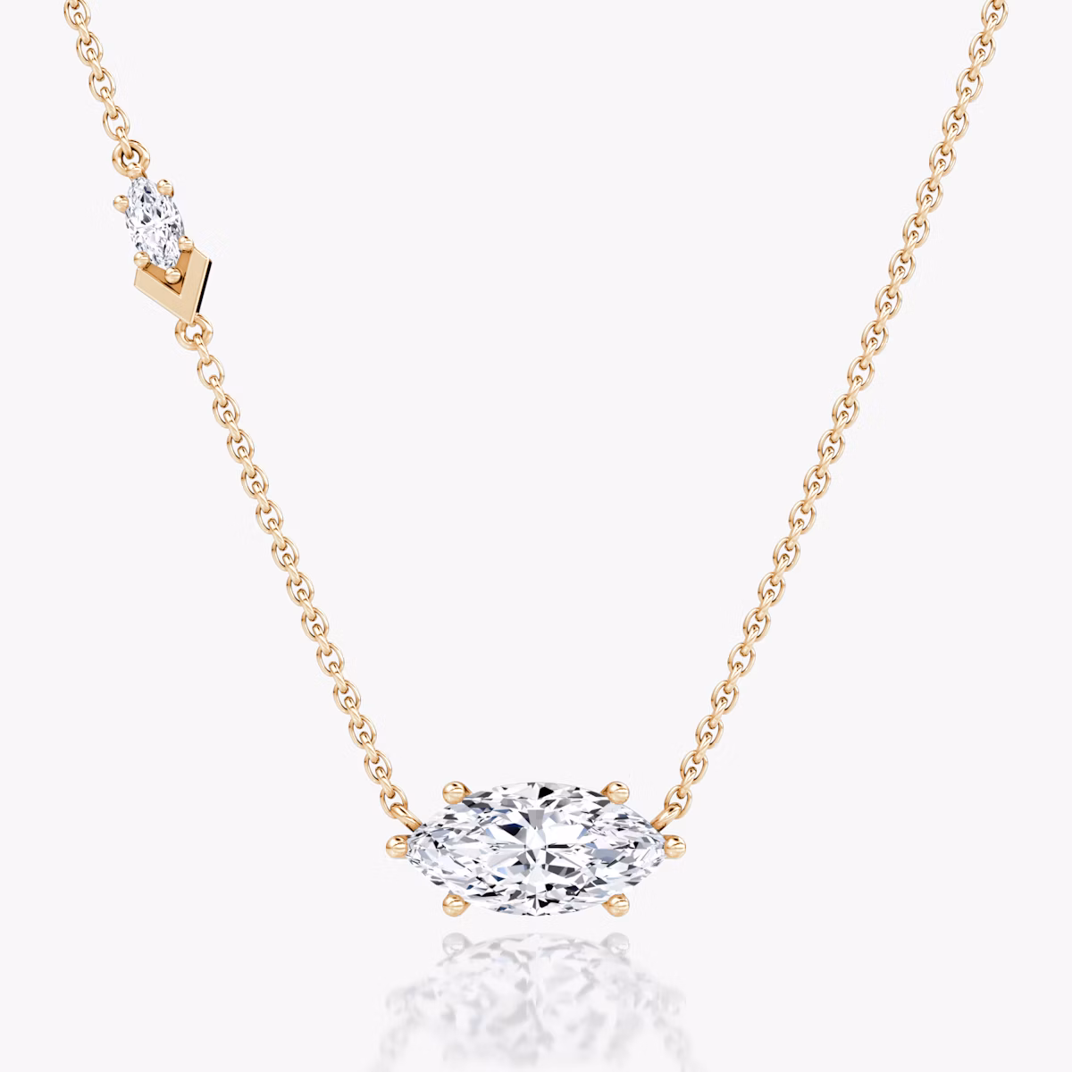Collier Toi et Moi Echo | Marquise | 14k | Or rose | caratWeight: 1.6ct | chainLength: 16-18