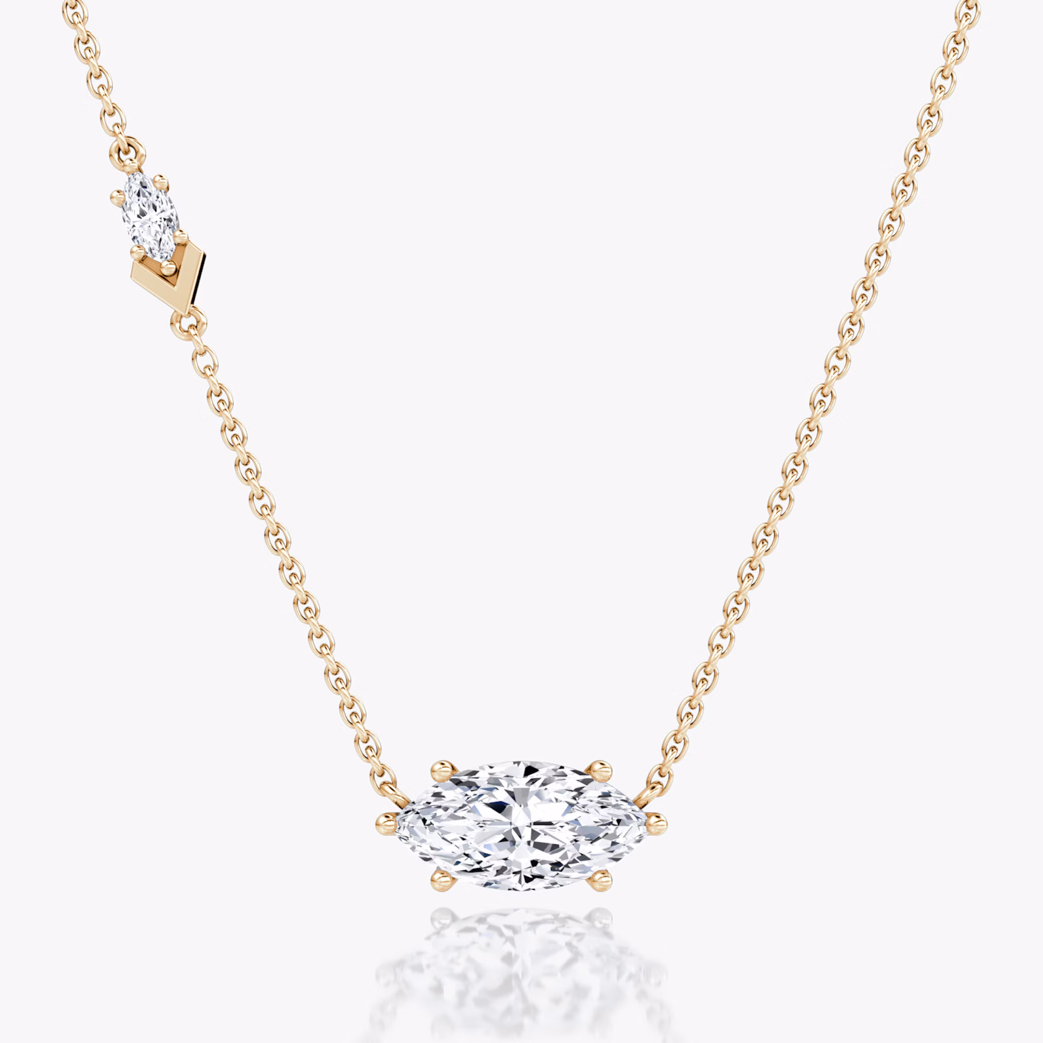 Toi et Moi Echo Necklace | Marquise | 14k | Rose Gold | caratWeight: 1.6ct | chainLength: 16-18