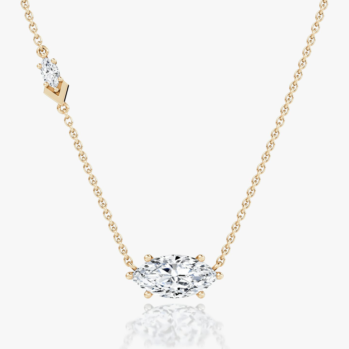 Collier Toi et Moi Echo | Marquise | 14k | Or rose | caratWeight: 1.6ct | chainLength: 16-18