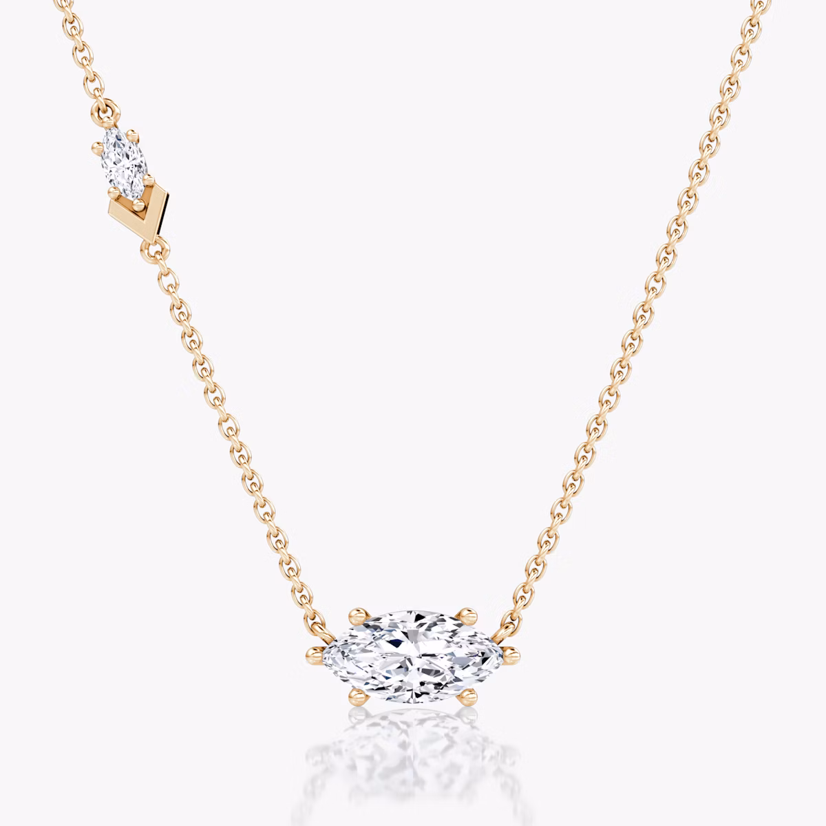 Toi et Moi Echo Necklace | Marquise | 14k | Rose Gold | caratWeight: 1.1ct | chainLength: 16-18