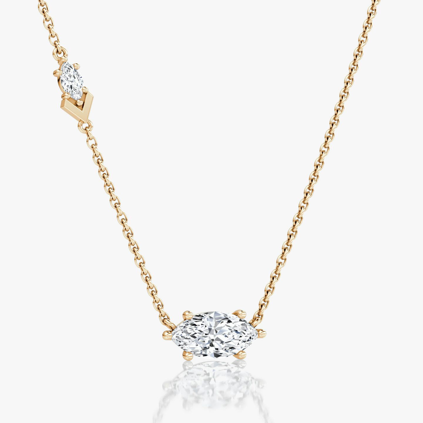 Toi et Moi Echo Necklace | Marquise | 14k | Rose Gold | caratWeight: 1.1ct | chainLength: 16-18