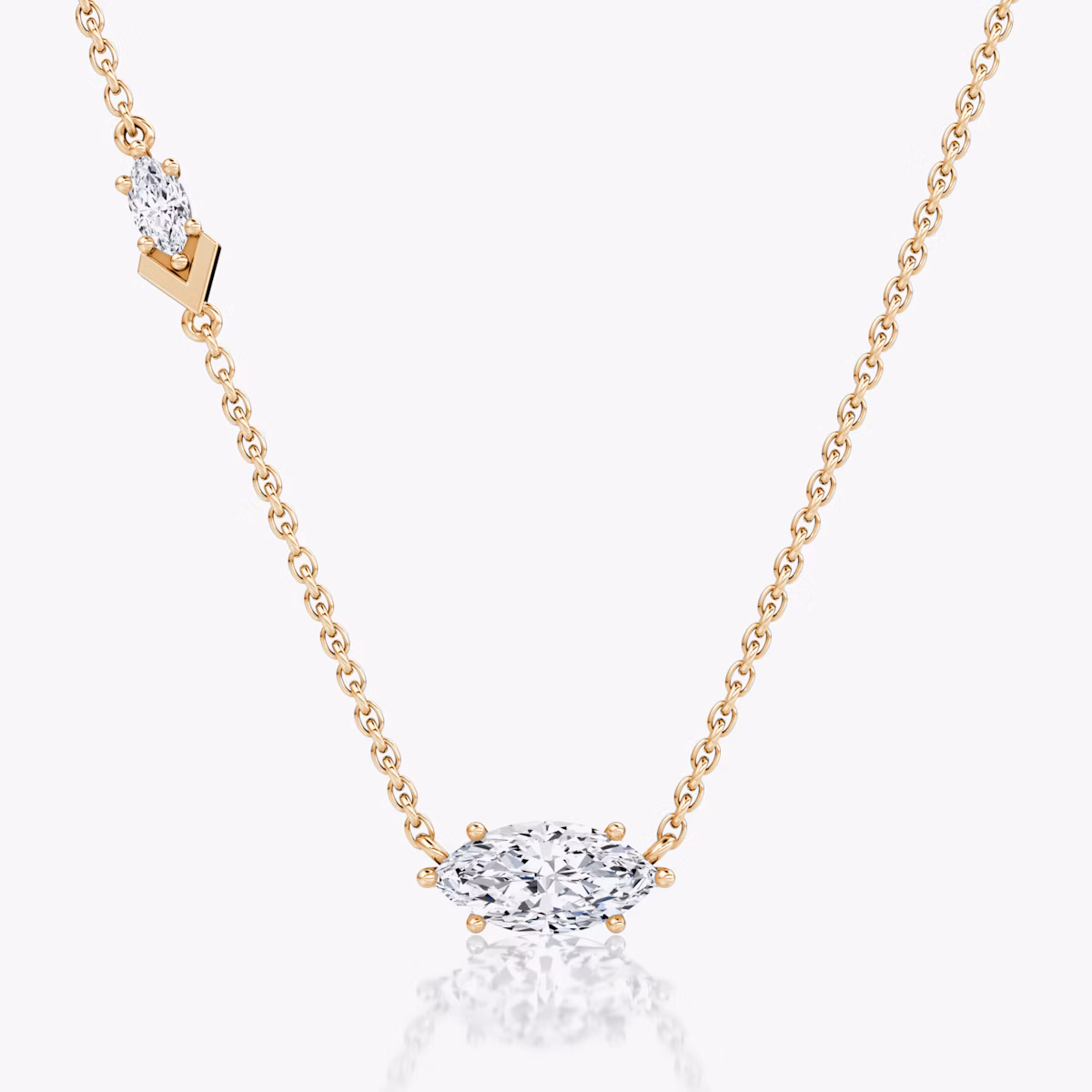 Collar Toi et Moi Echo | Marquise | 14k | Oro rosa | caratWeight: 0.86ct | chainLength: 16-18