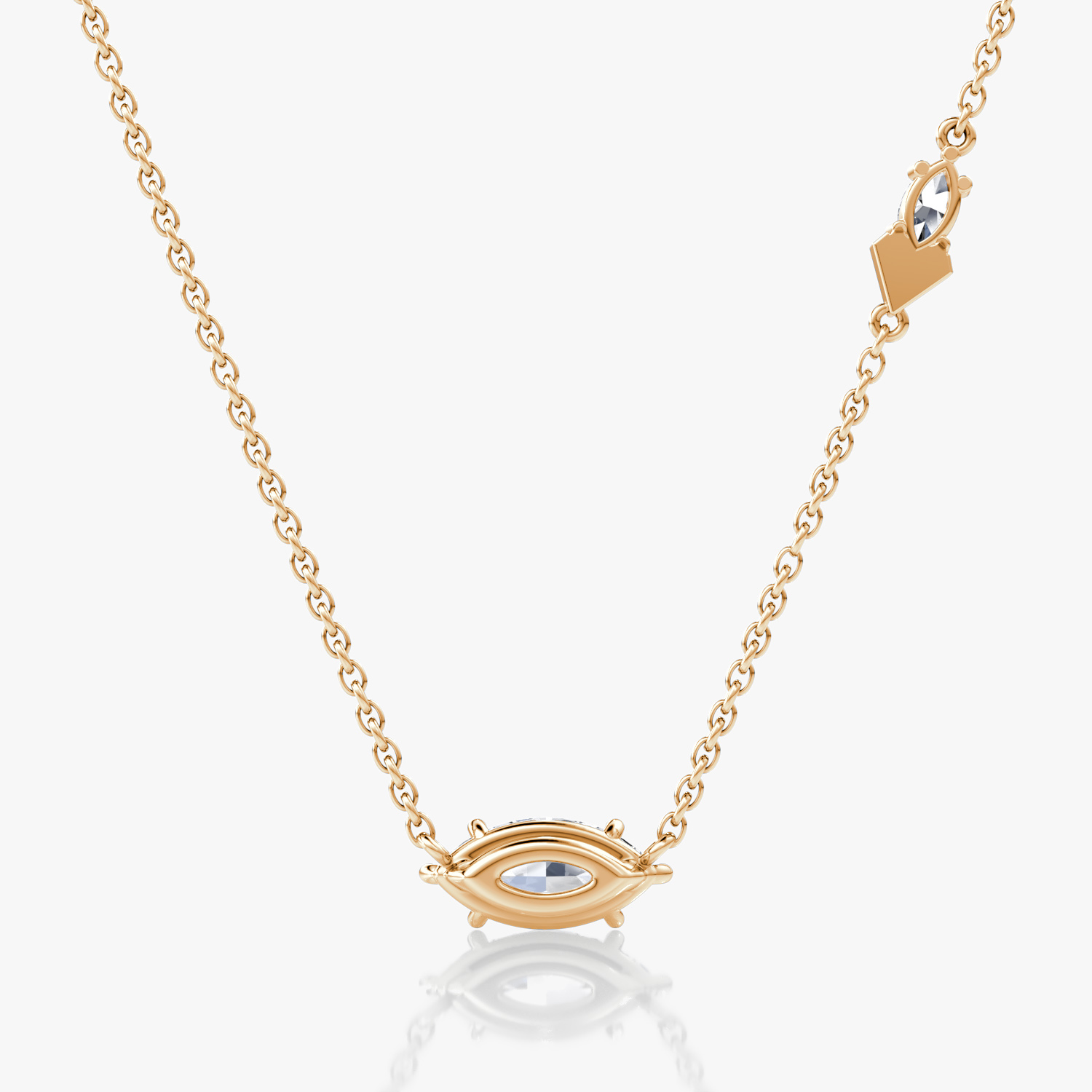 Toi et Moi Echo Necklace | Marquise | 14k | Rose Gold | caratWeight: 0.86ct | chainLength: 16-18