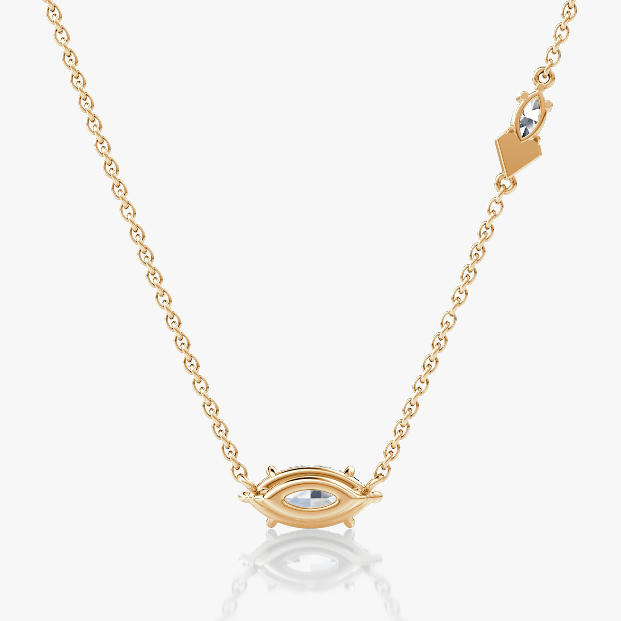 Toi et Moi Echo Necklace | Marquise | 14k | Rose Gold | caratWeight: 0.86ct | chainLength: 16-18