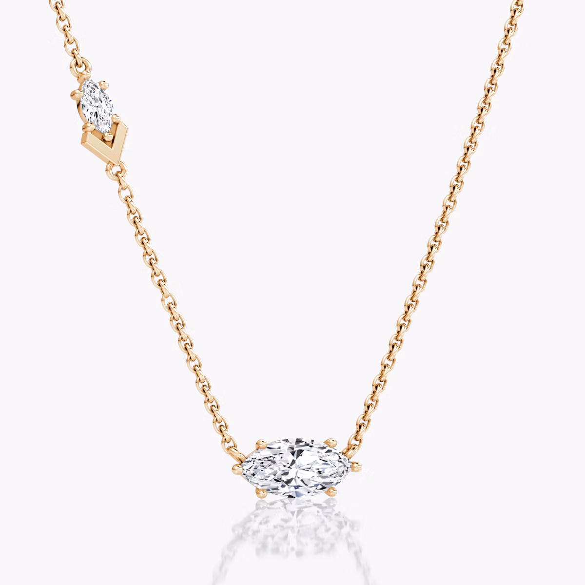 Collar Toi et Moi Echo | Marquise | 14k | Oro rosa | caratWeight: 0.86ct | chainLength: 16-18