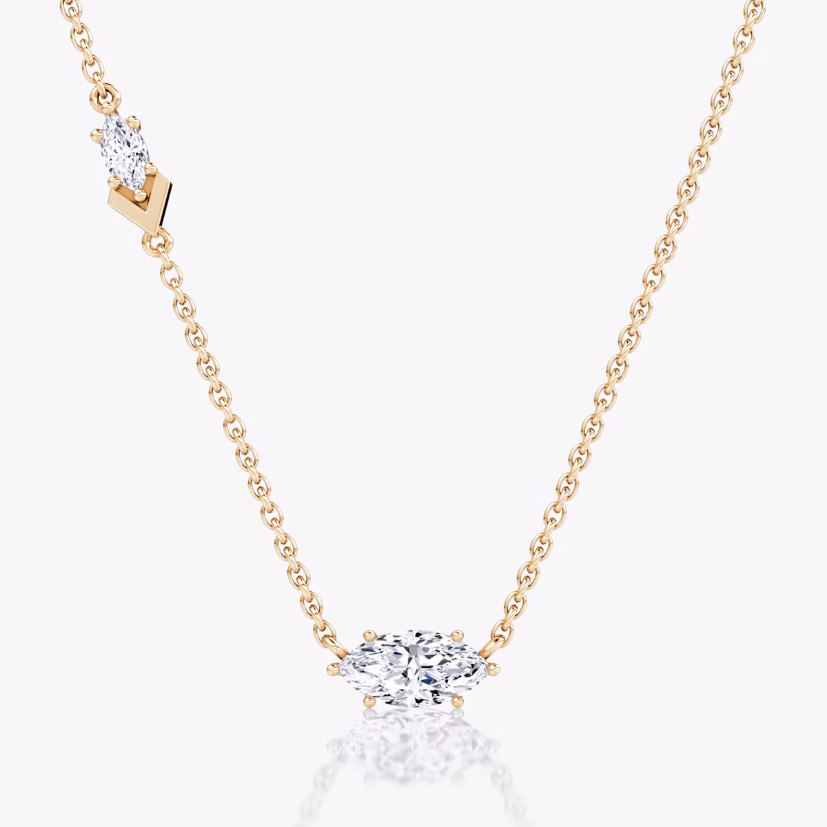 Toi et Moi Echo Necklace | Marquise | 14k | Rose Gold | caratWeight: 0.61ct | chainLength: 16-18