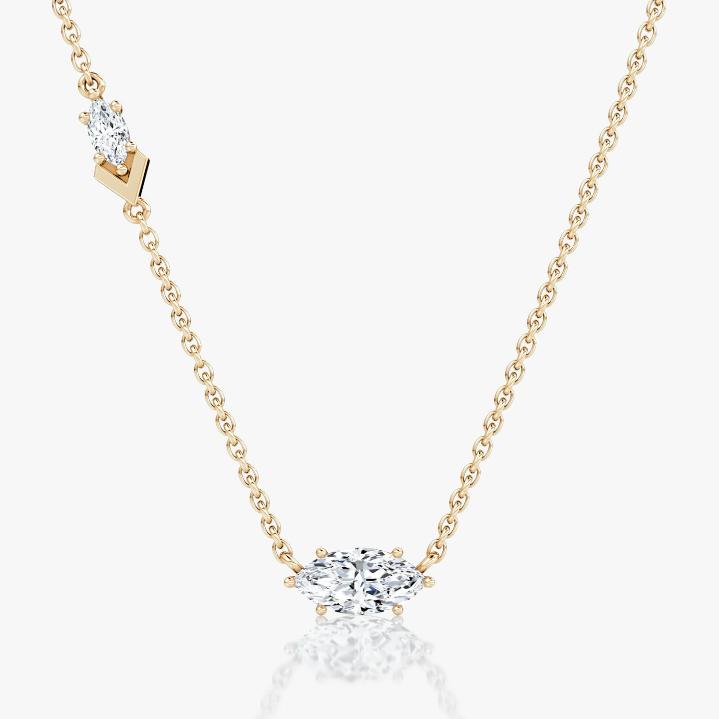 Toi et Moi Echo Necklace | Marquise | 14k | Rose Gold | caratWeight: 0.61ct | chainLength: 16-18