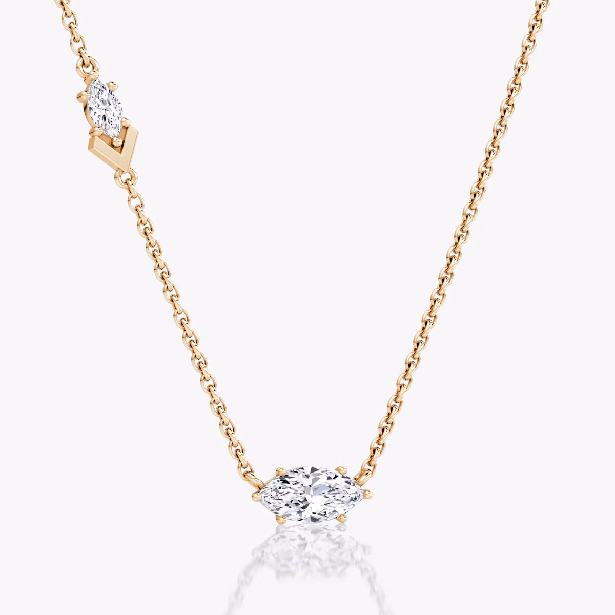 Toi et Moi Echo Necklace | Marquise | 14k | Rose Gold | caratWeight: 0.61ct | chainLength: 16-18