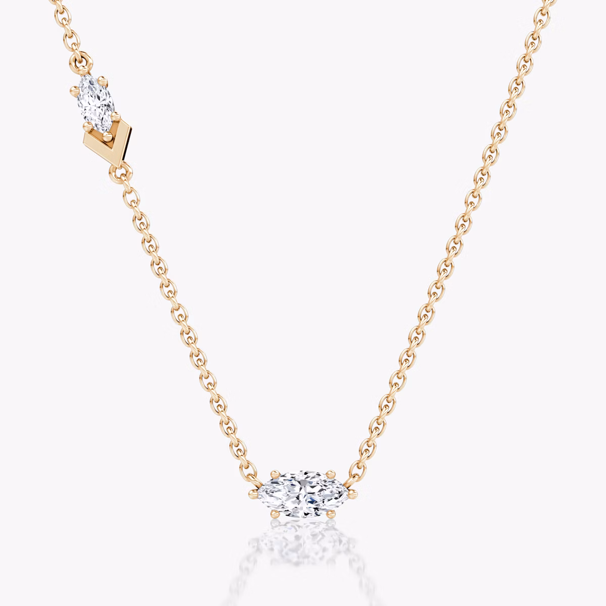 Collier Toi et Moi Echo | Marquise | 14k | Or rose | caratWeight: 0.36ct | chainLength: 16-18