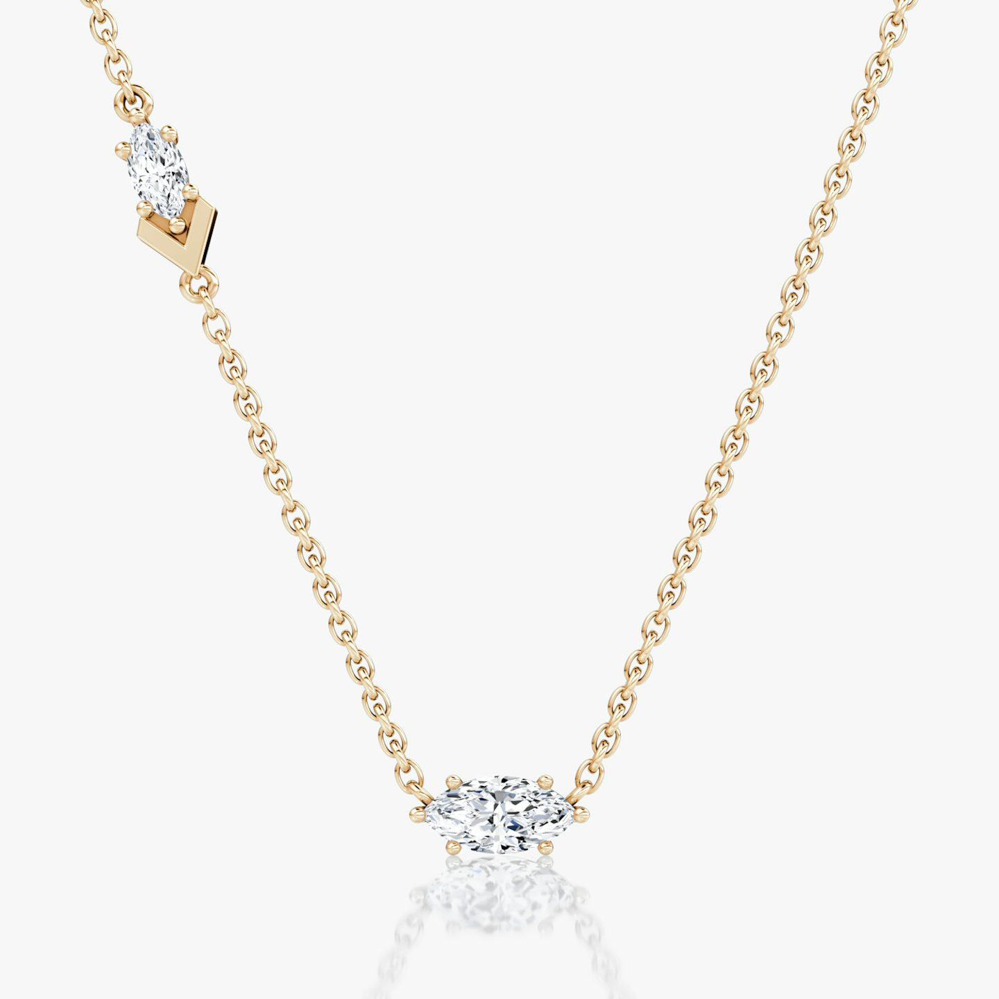 Collier Toi et Moi Echo | Marquise | 14k | Or rose | caratWeight: 0.36ct | chainLength: 16-18