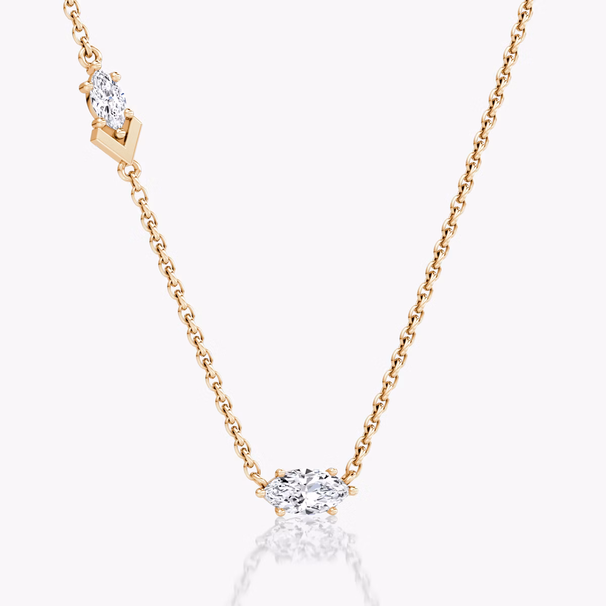 Collier Toi et Moi Echo | Marquise | 14k | Or rose | caratWeight: 0.36ct | chainLength: 16-18