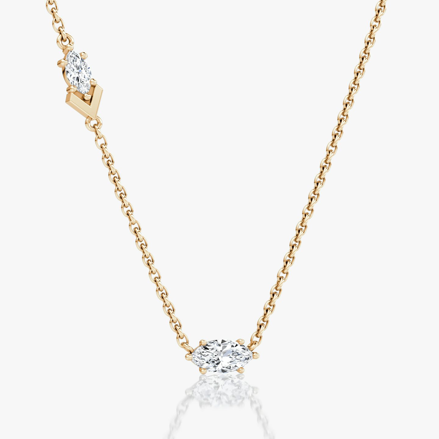 Collier Toi et Moi Echo | Marquise | 14k | Or rose | caratWeight: 0.36ct | chainLength: 16-18
