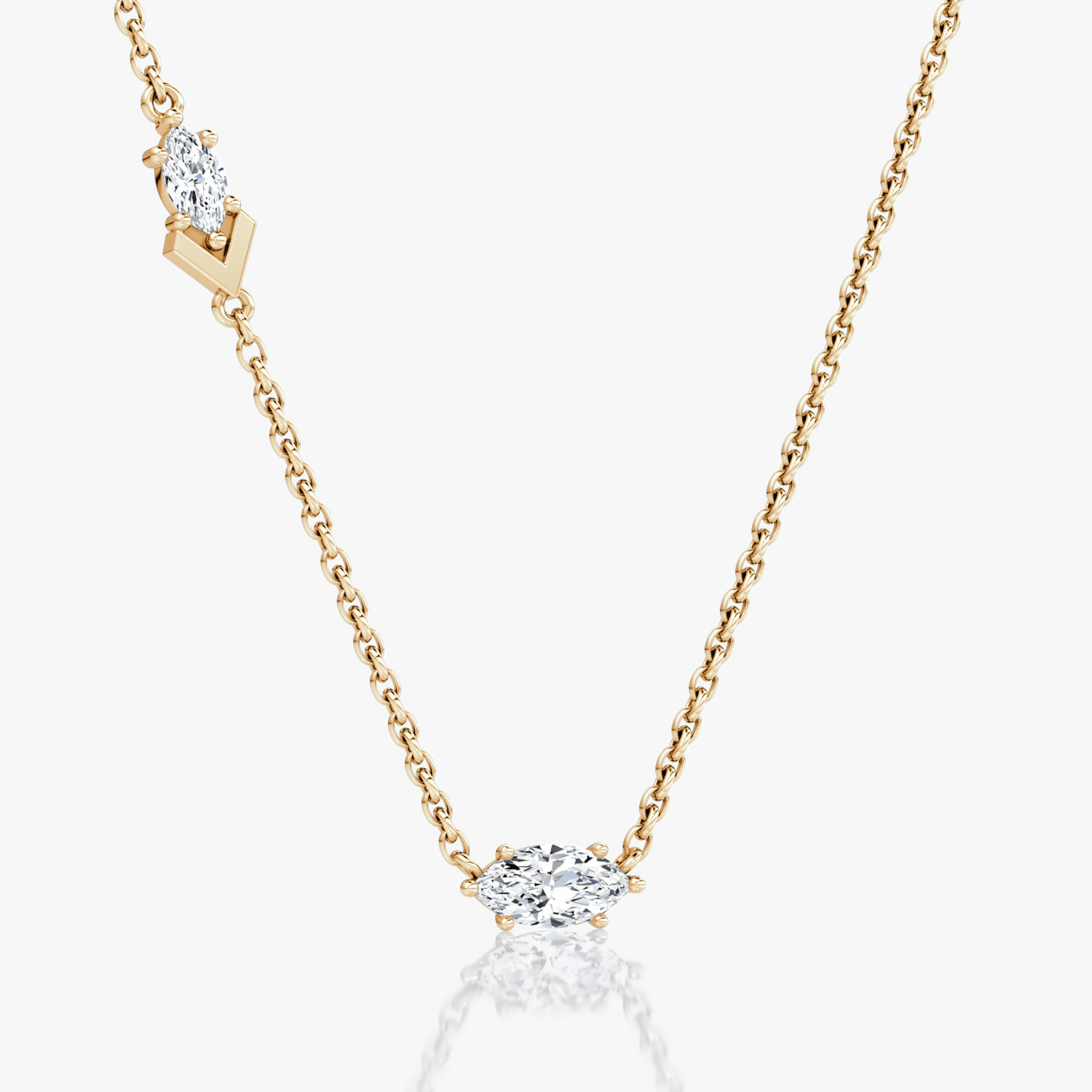 Toi et Moi Echo Necklace | Marquise | 14k | Rose Gold | caratWeight: 0.36ct | chainLength: 16-18