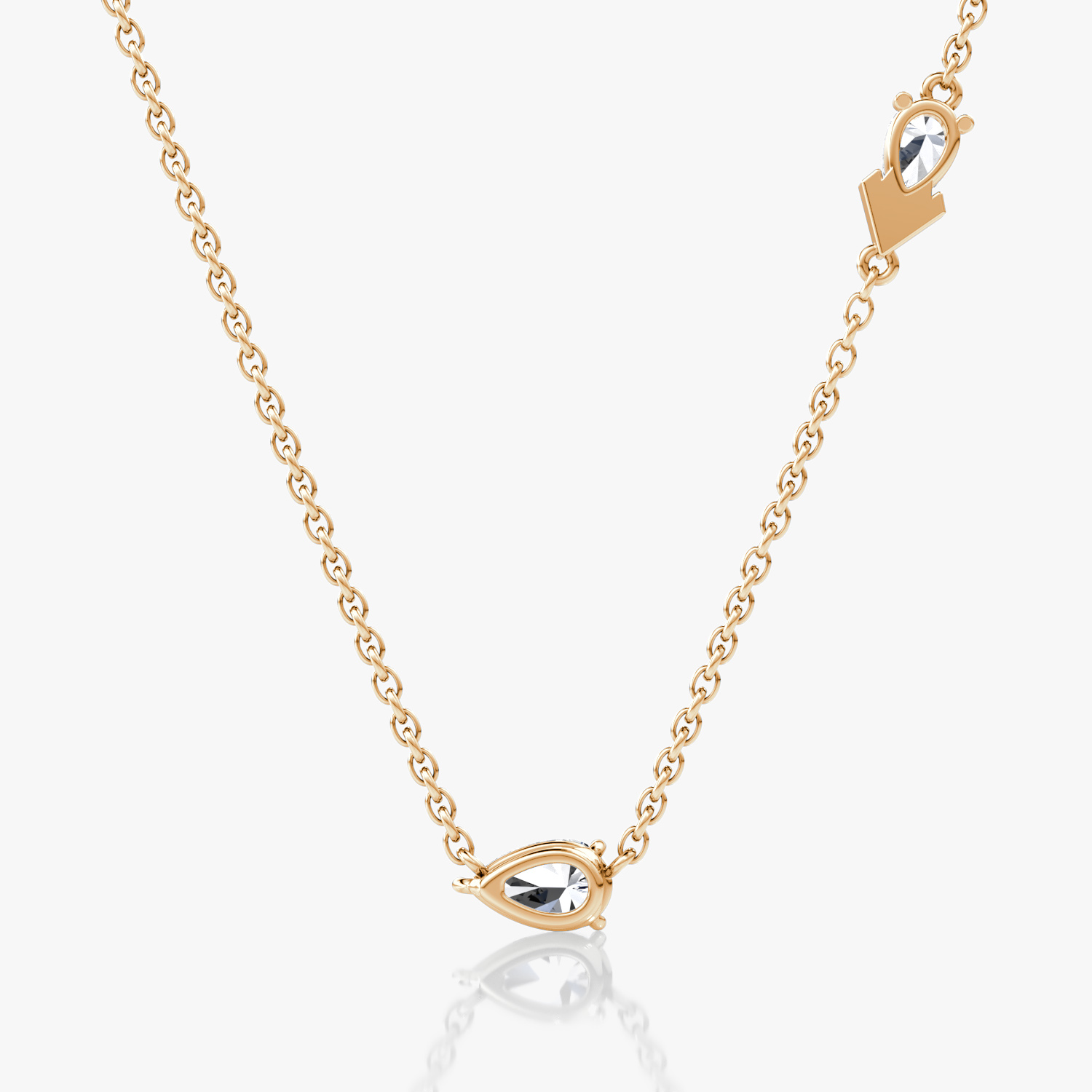 Collier Toi et Moi Echo | Poire | 14k | Or rose | caratWeight: 0.40ct | chainLength: 16-18