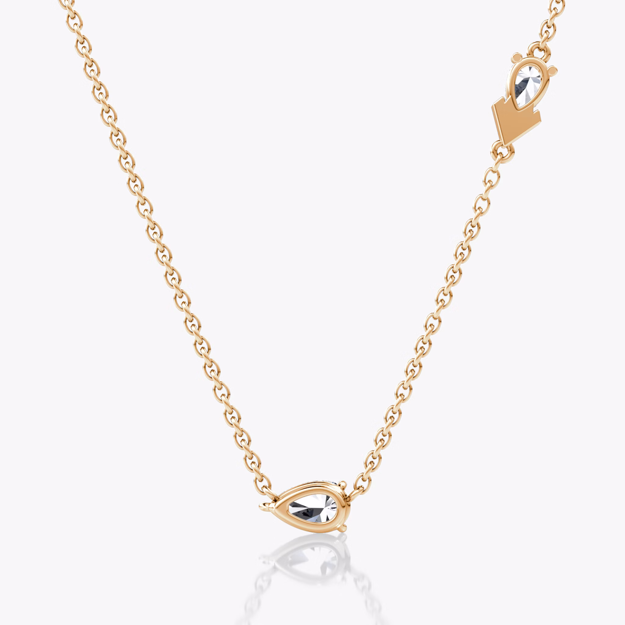 Toi et Moi Echo Necklace | Pear | 14k | Rose Gold | caratWeight: 0.40ct | chainLength: 16-18