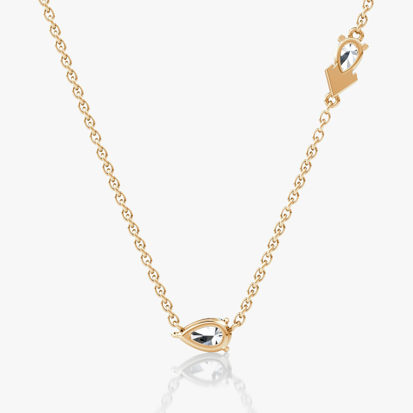 Collier Toi et Moi Echo | Poire | 14k | Or rose | caratWeight: 0.40ct | chainLength: 16-18