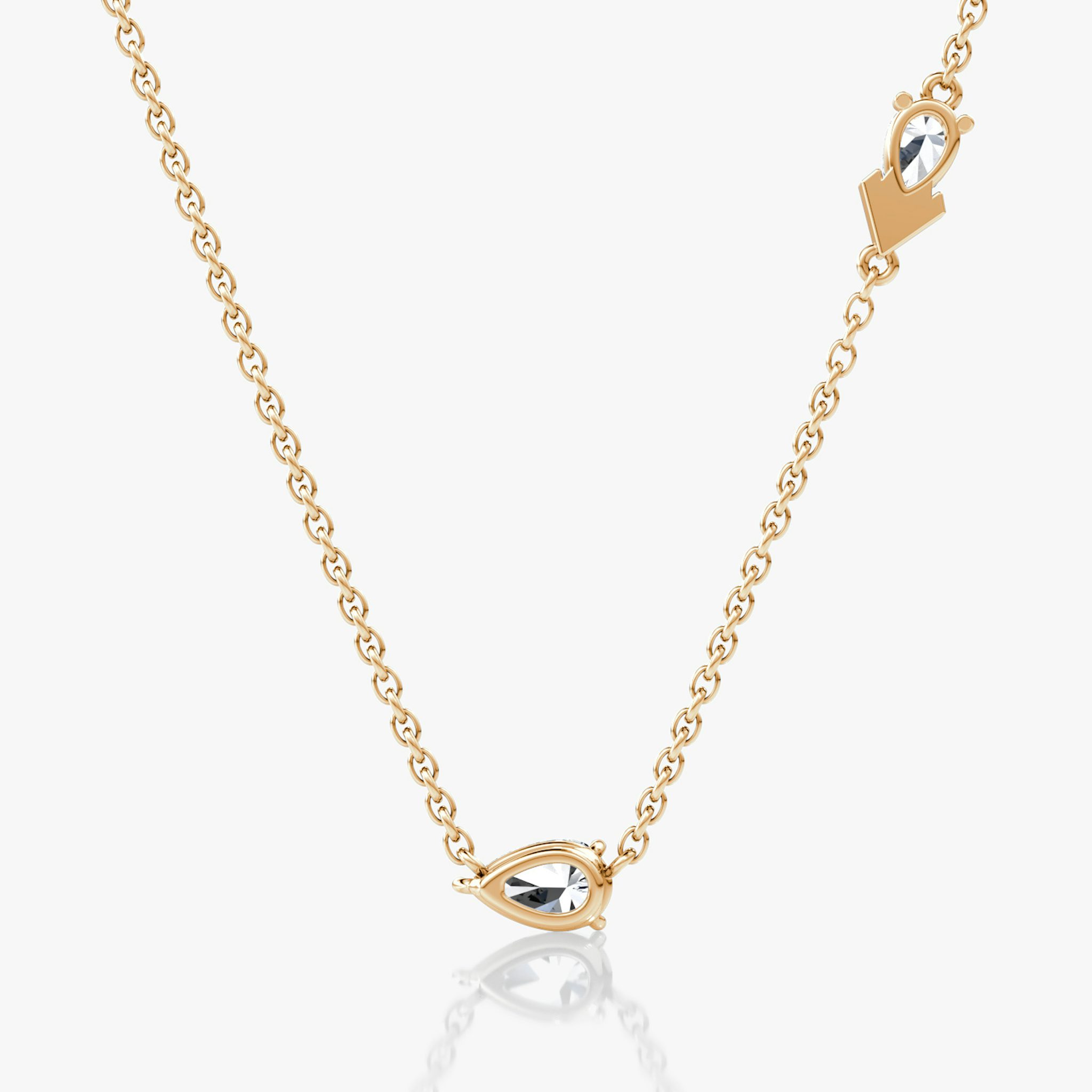 Toi et Moi Echo Necklace | Pear | 14k | Rose Gold | caratWeight: 0.40ct | chainLength: 16-18