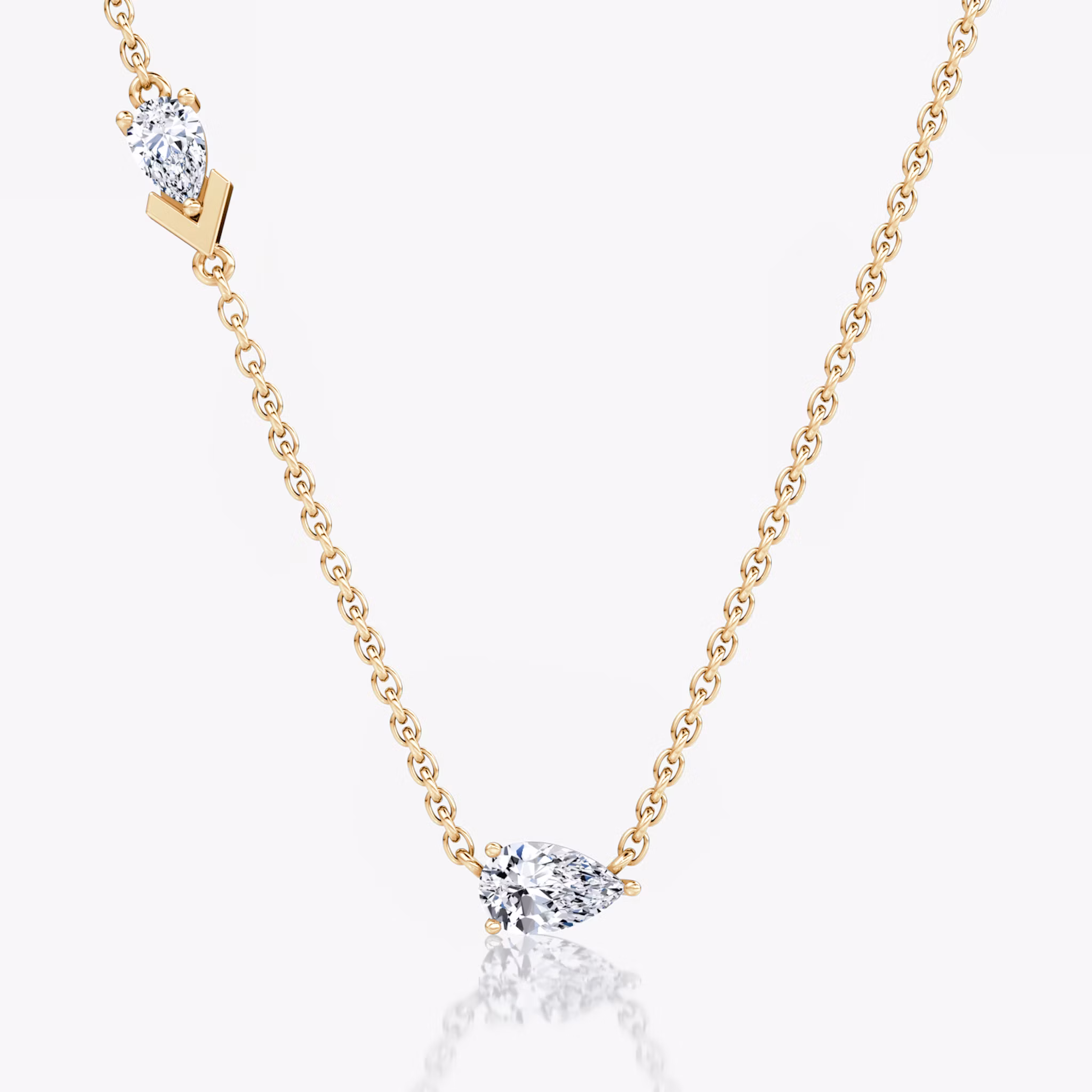 Collier Toi et Moi Echo Poire | Rose Gold