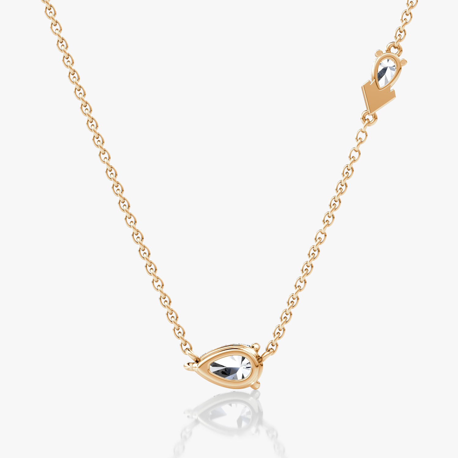 Toi et Moi Echo Necklace | Pear | 14k | Rose Gold | caratWeight: 0.65ct | chainLength: 16-18