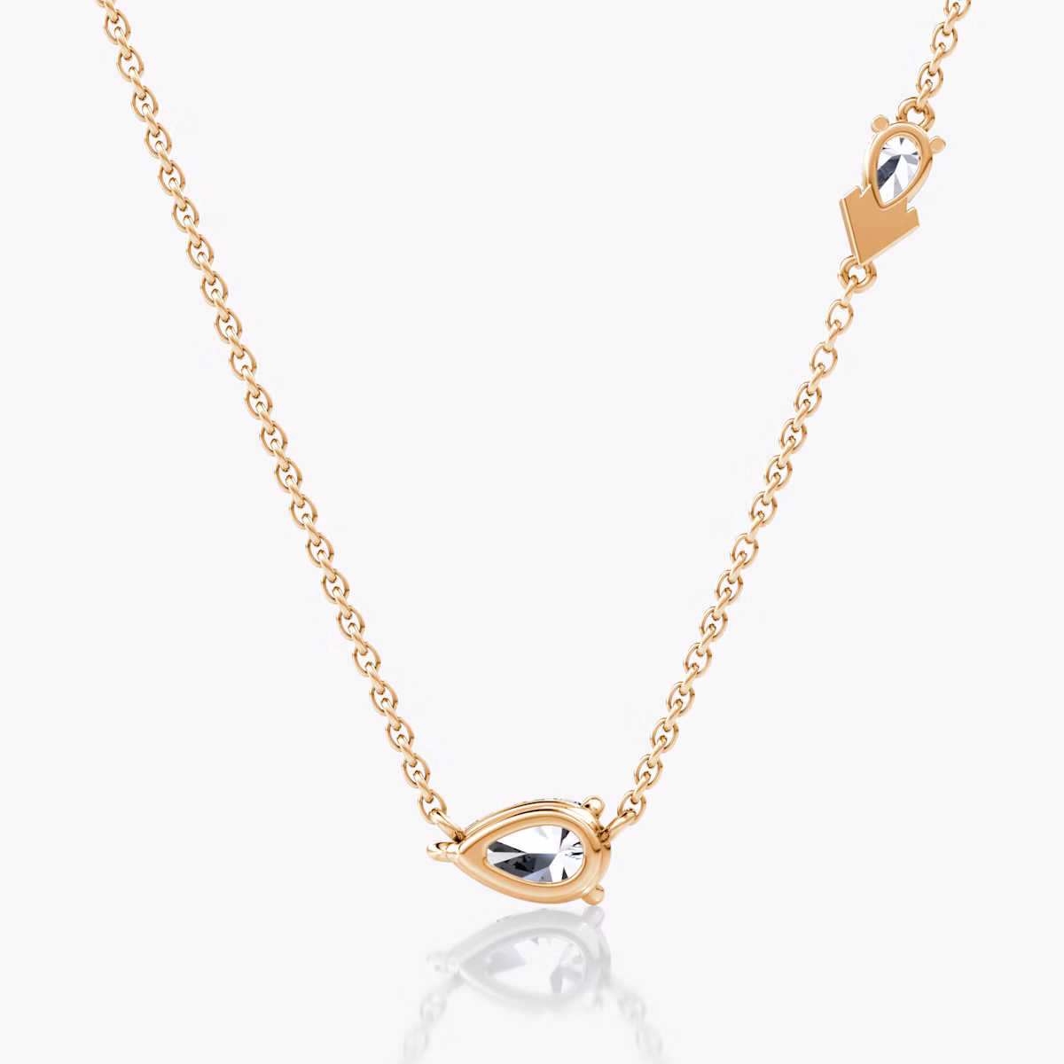 Collier Toi et Moi Echo | Poire | 14k | Or rose | caratWeight: 0.65ct | chainLength: 16-18