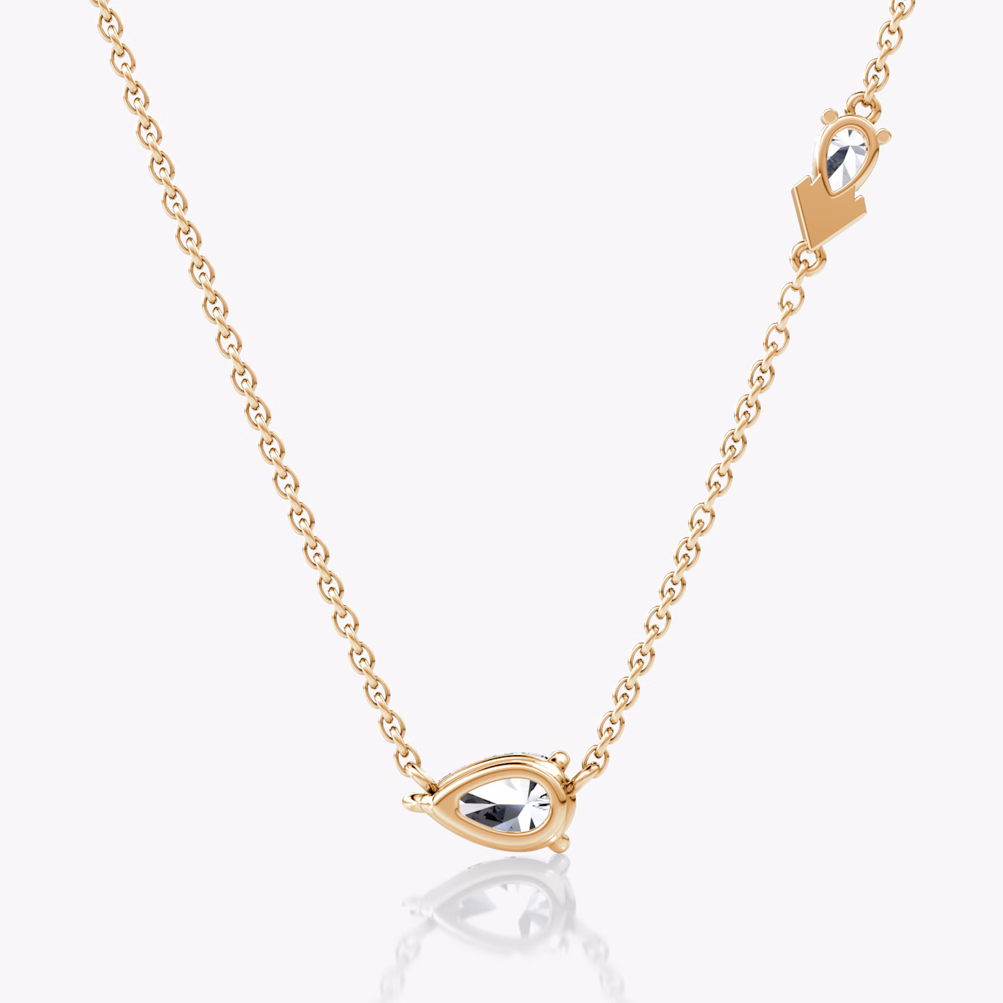 Toi et Moi Echo Necklace | Pear | 14k | Rose Gold | caratWeight: 0.65ct | chainLength: 16-18