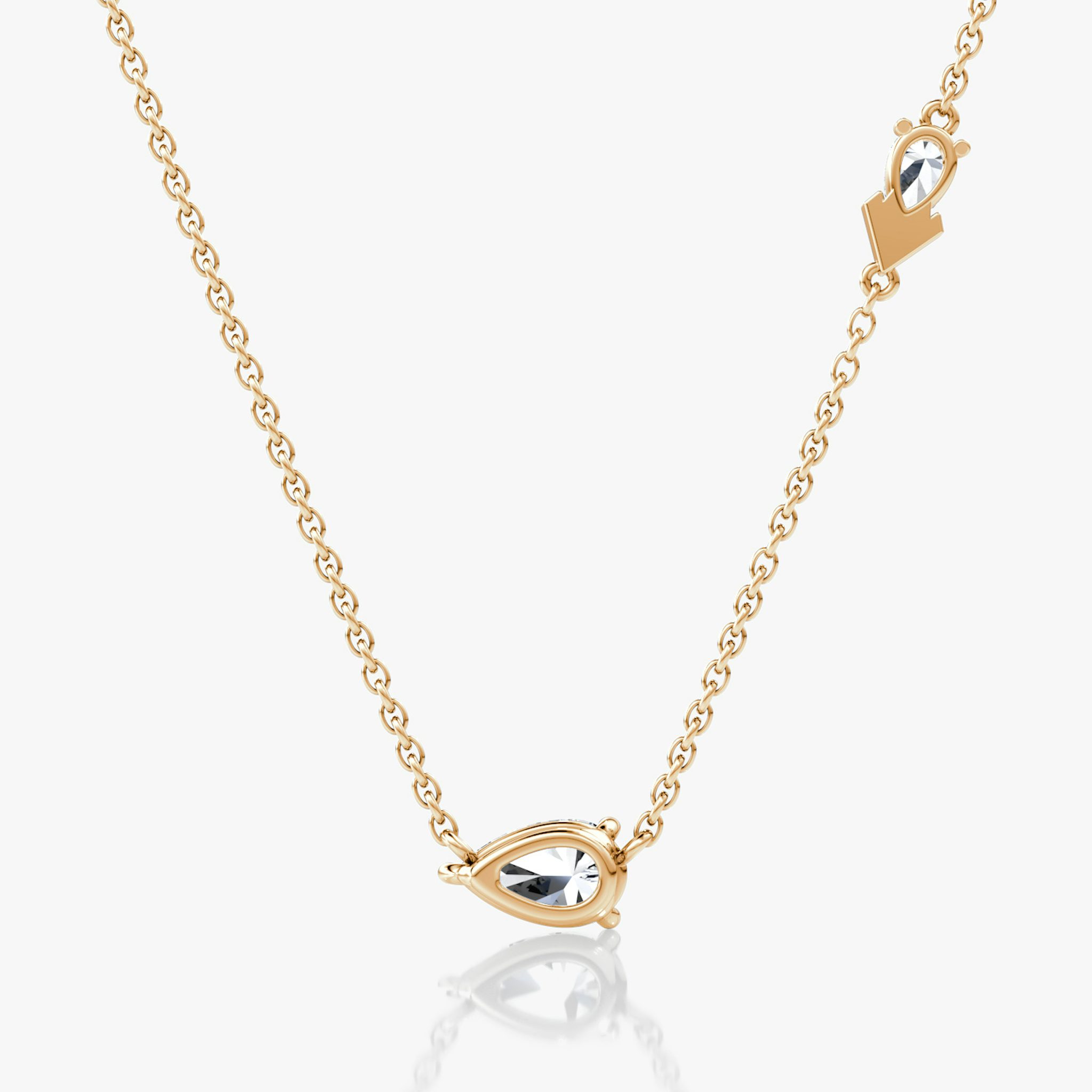 Toi et Moi Echo Necklace | Pear | 14k | Rose Gold | caratWeight: 0.65ct | chainLength: 16-18