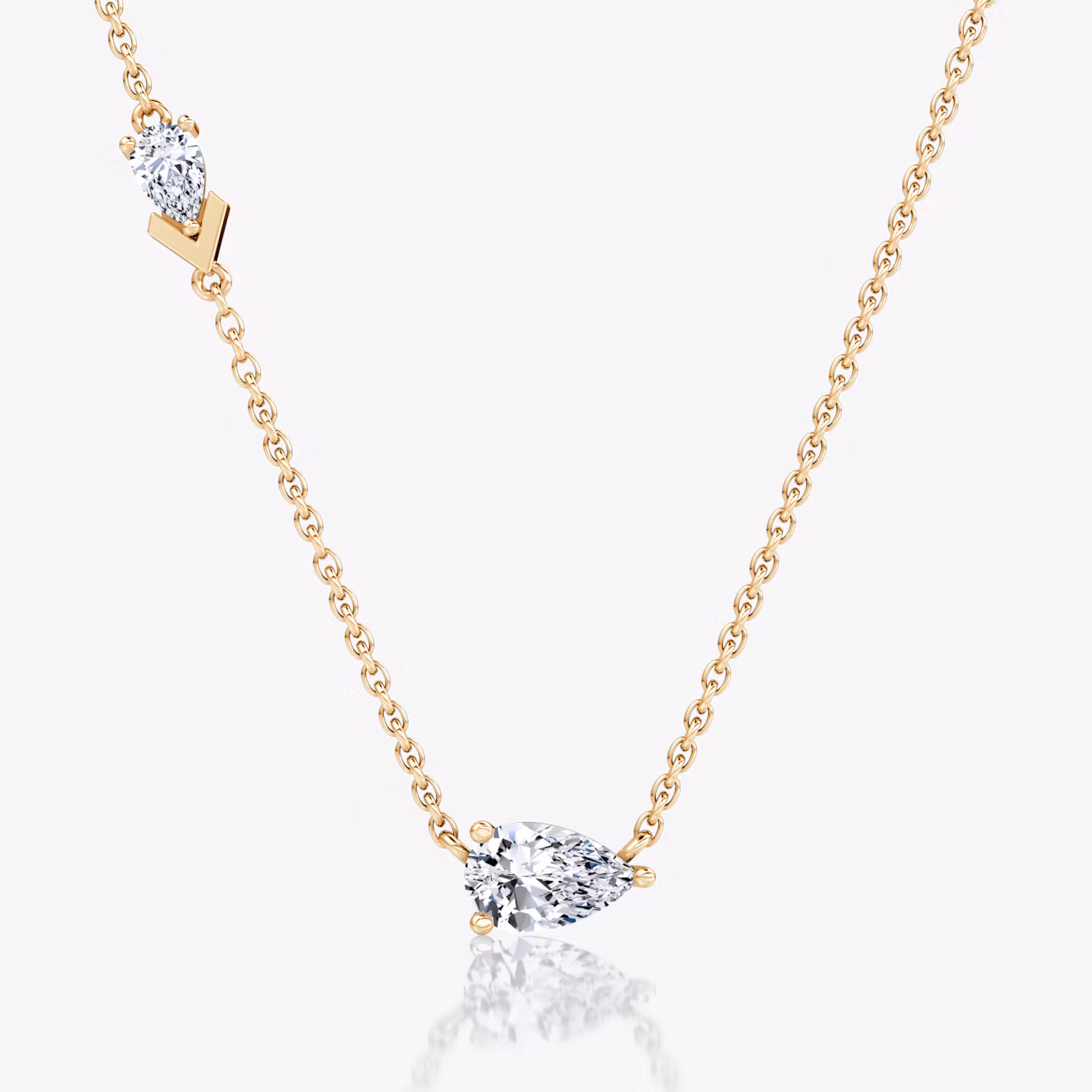 Toi et Moi Echo Necklace Pear | Rose Gold