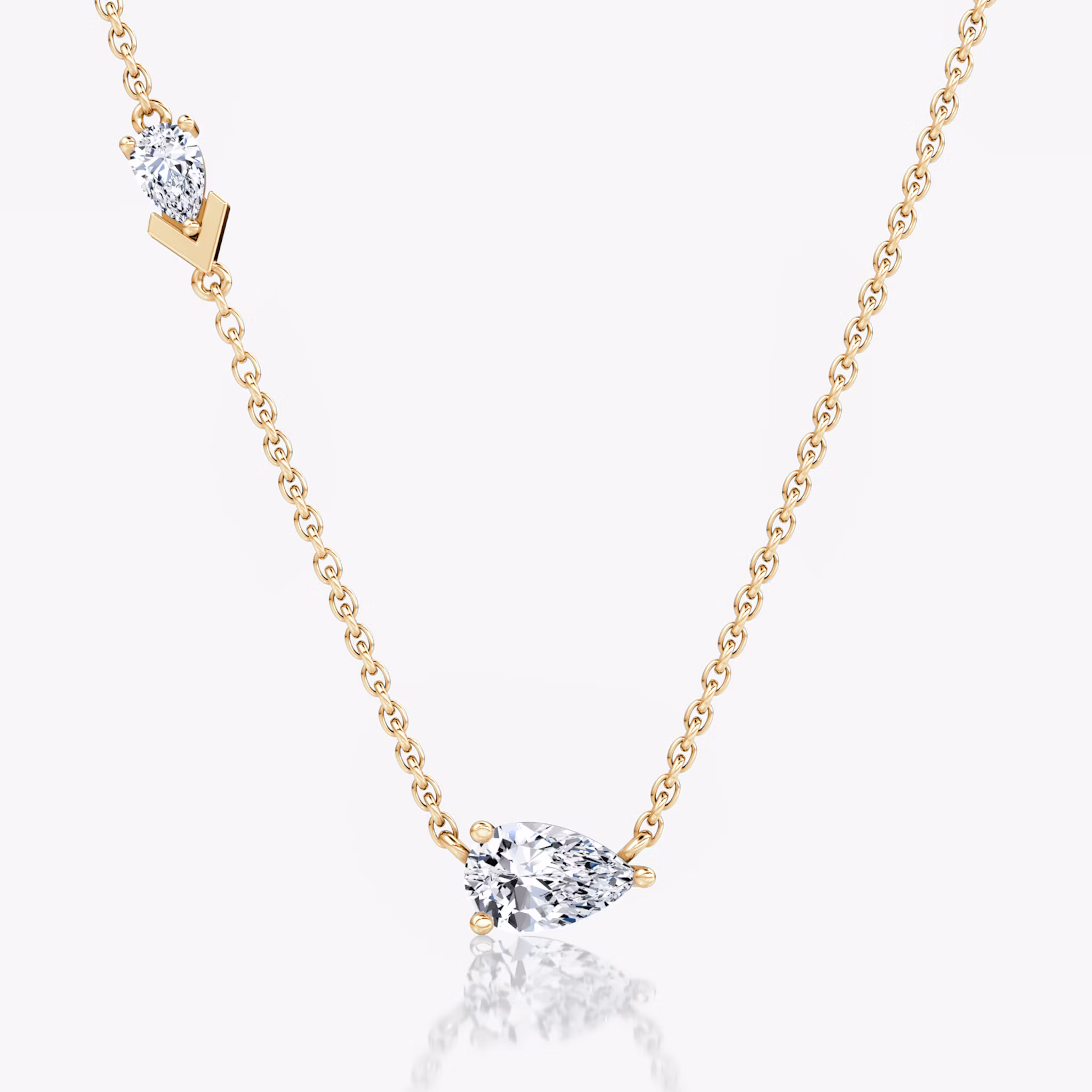Toi et Moi Echo Necklace Pear | Rose Gold