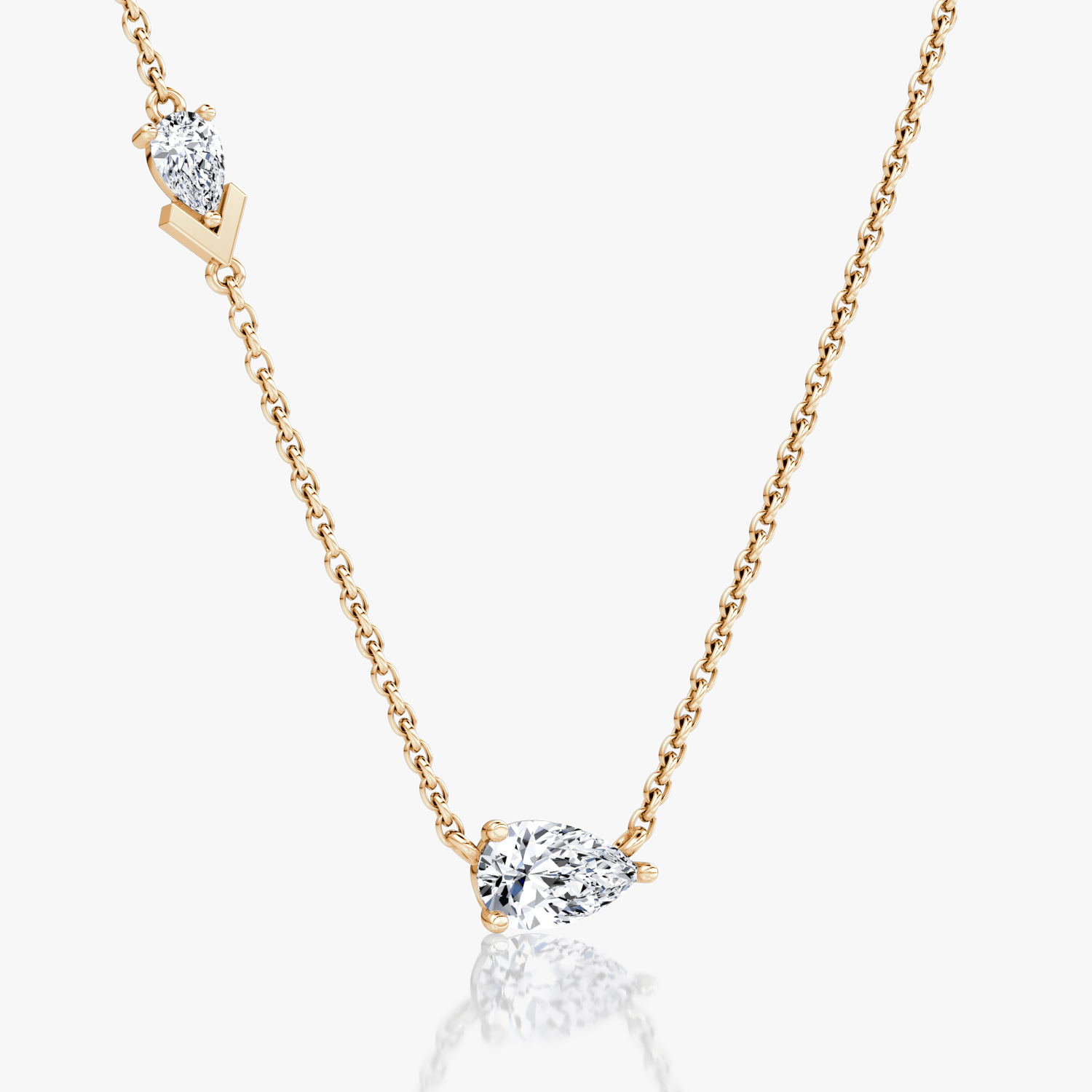 Toi et Moi Echo Necklace | Pear | 14k | Rose Gold | caratWeight: 0.65ct | chainLength: 16-18