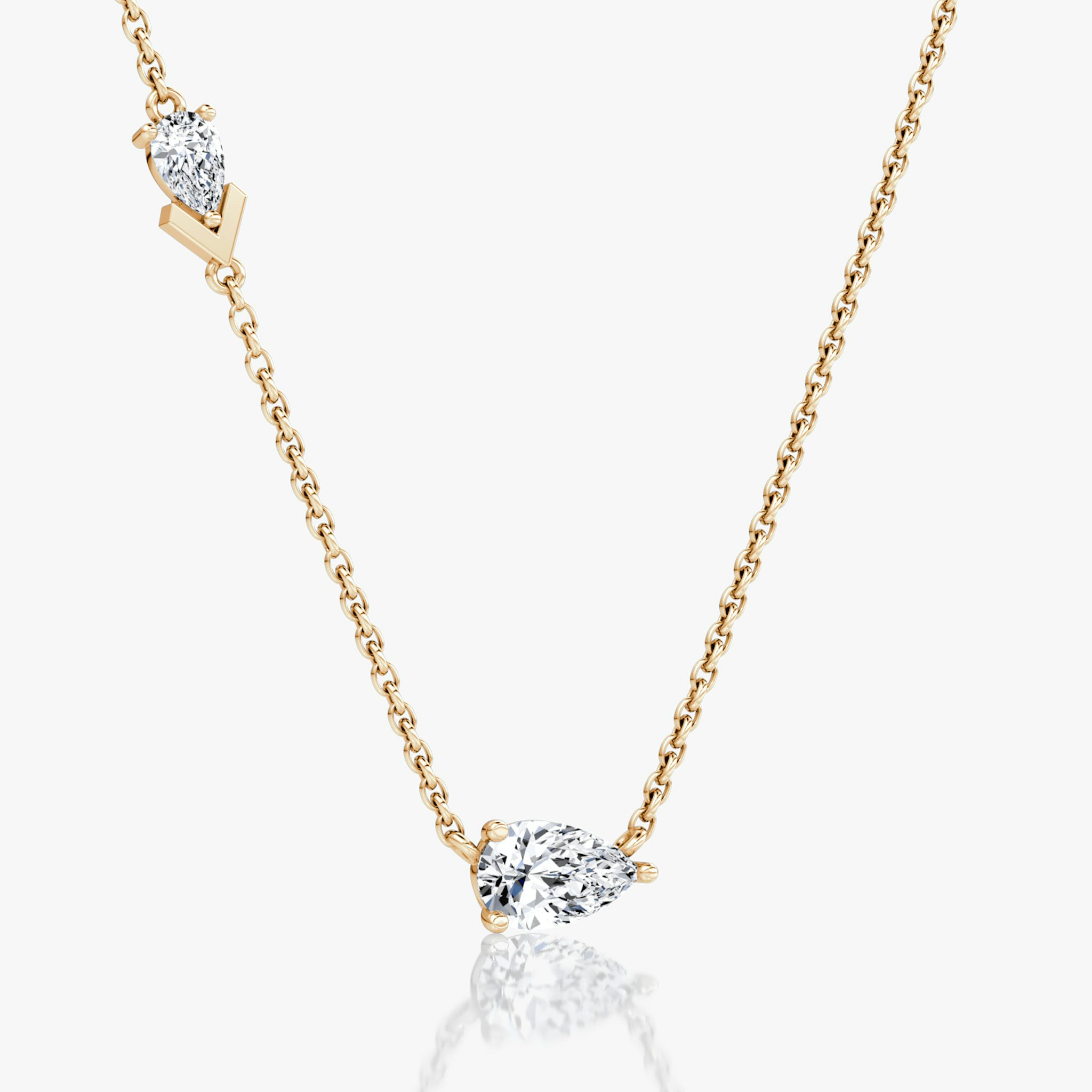 Toi et Moi Echo Necklace | Pear | 14k | Rose Gold | caratWeight: 0.65ct | chainLength: 16-18