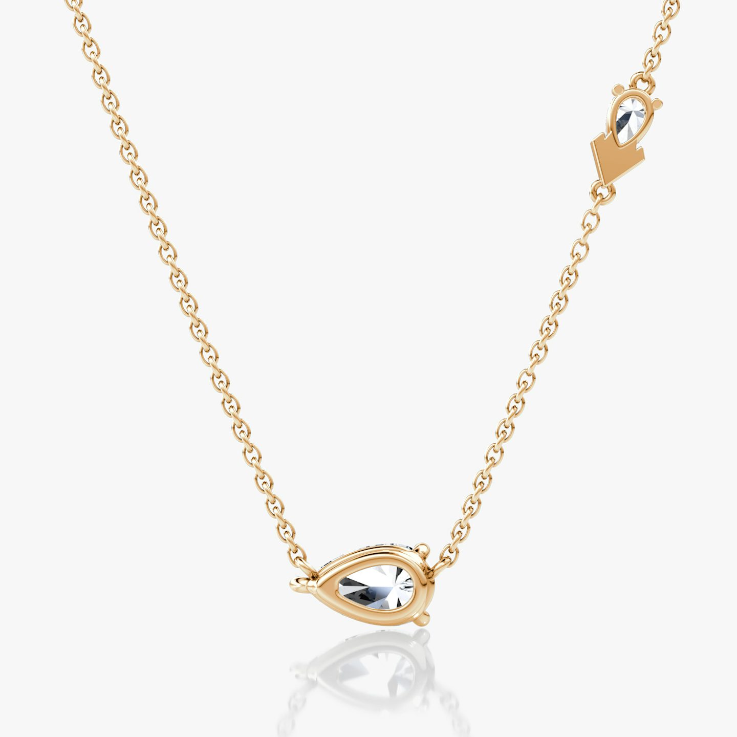Collier Toi et Moi Echo | Poire | 14k | Or rose | caratWeight: 0.90ct | chainLength: 16-18
