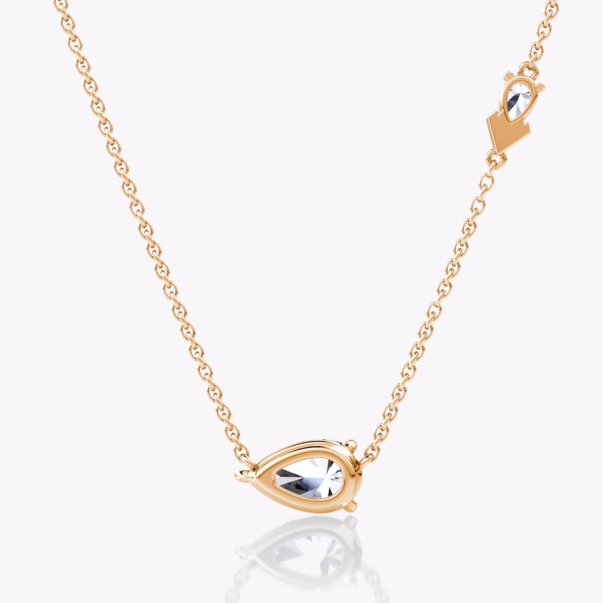 Collier Toi et Moi Echo | Poire | 14k | Or rose | caratWeight: 1.15ct | chainLength: 16-18