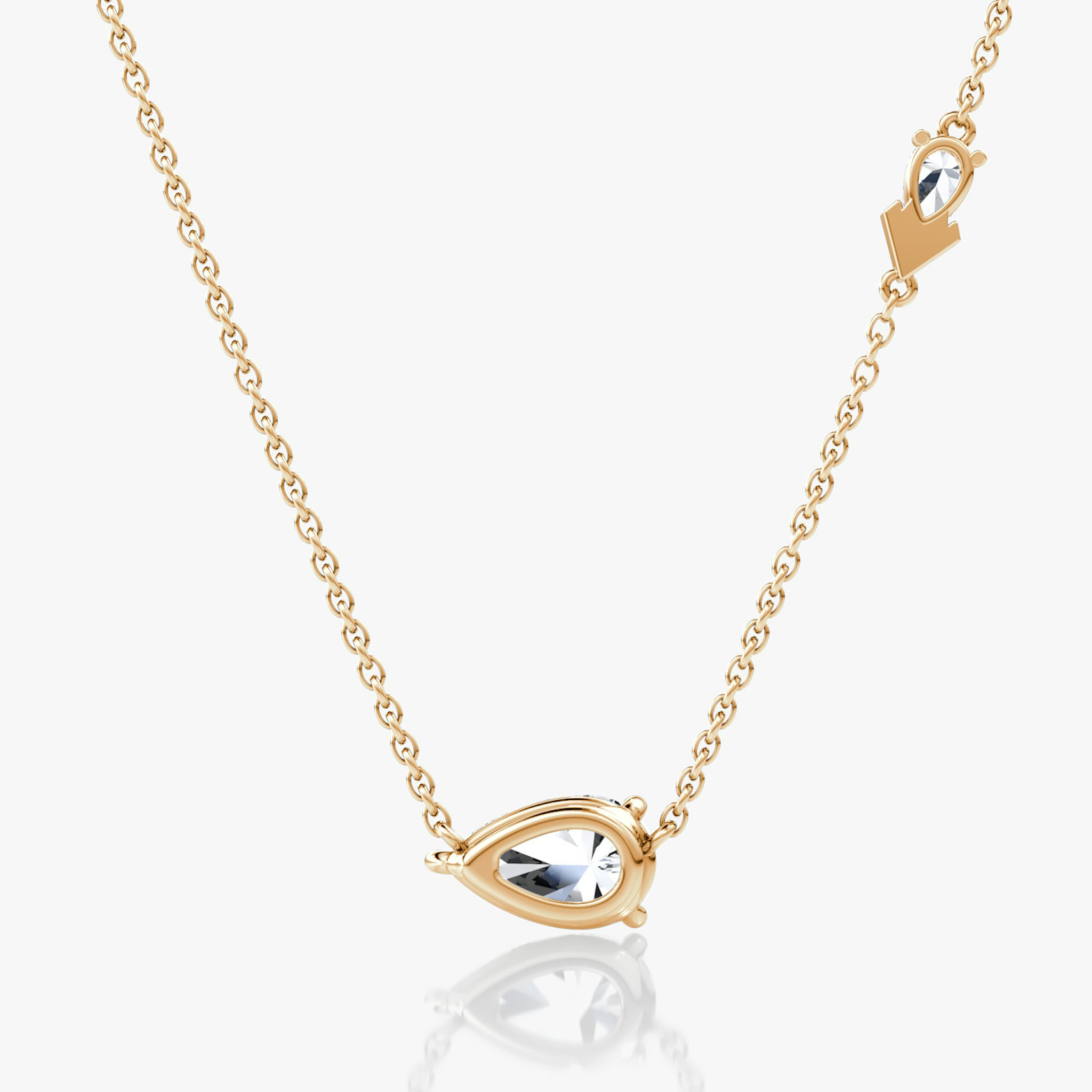 Toi et Moi Echo Necklace | Pear | 14k | Rose Gold | caratWeight: 1.15ct | chainLength: 16-18