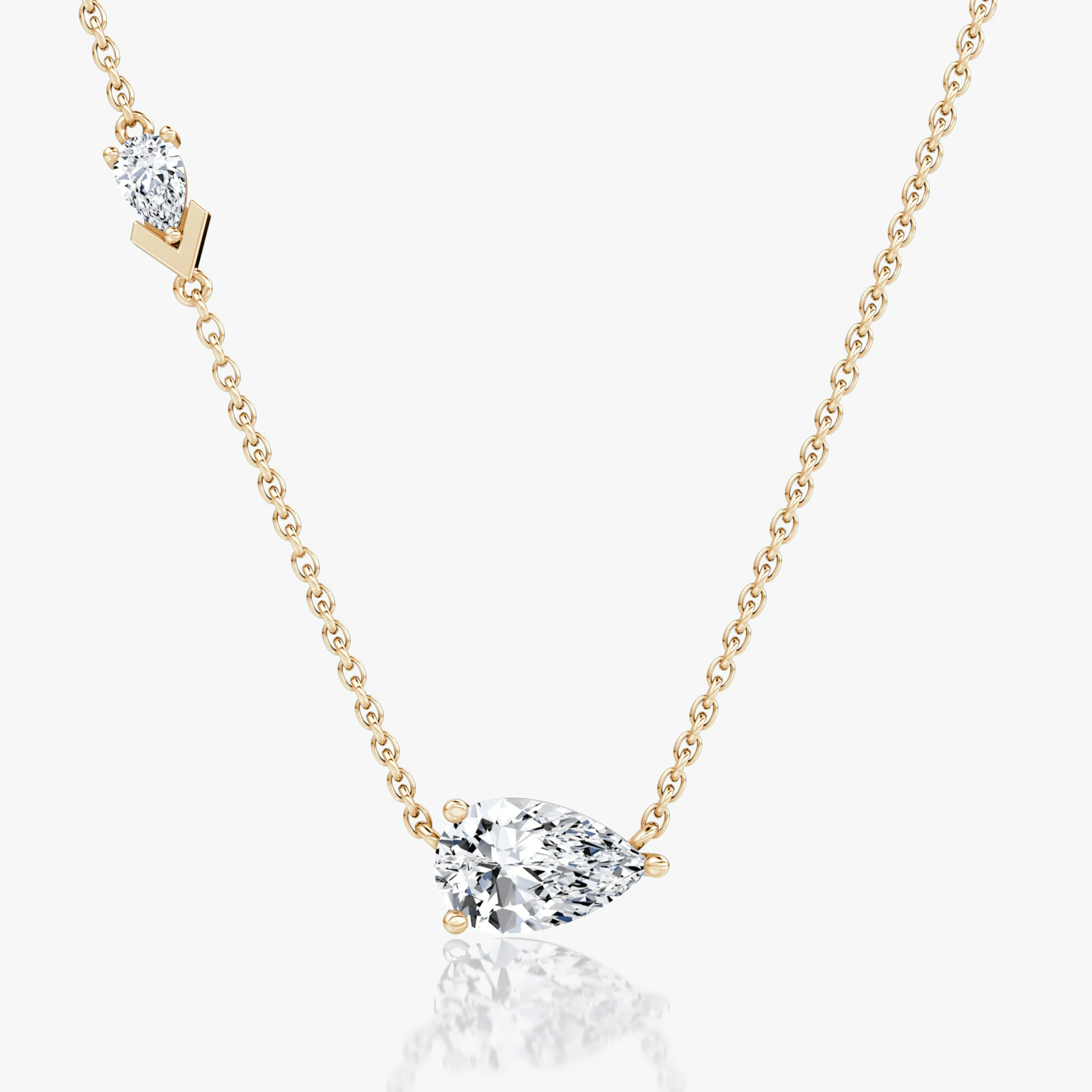 Toi et Moi Echo Necklace | Pear | 14k | Rose Gold | caratWeight: 1.15ct | chainLength: 16-18
