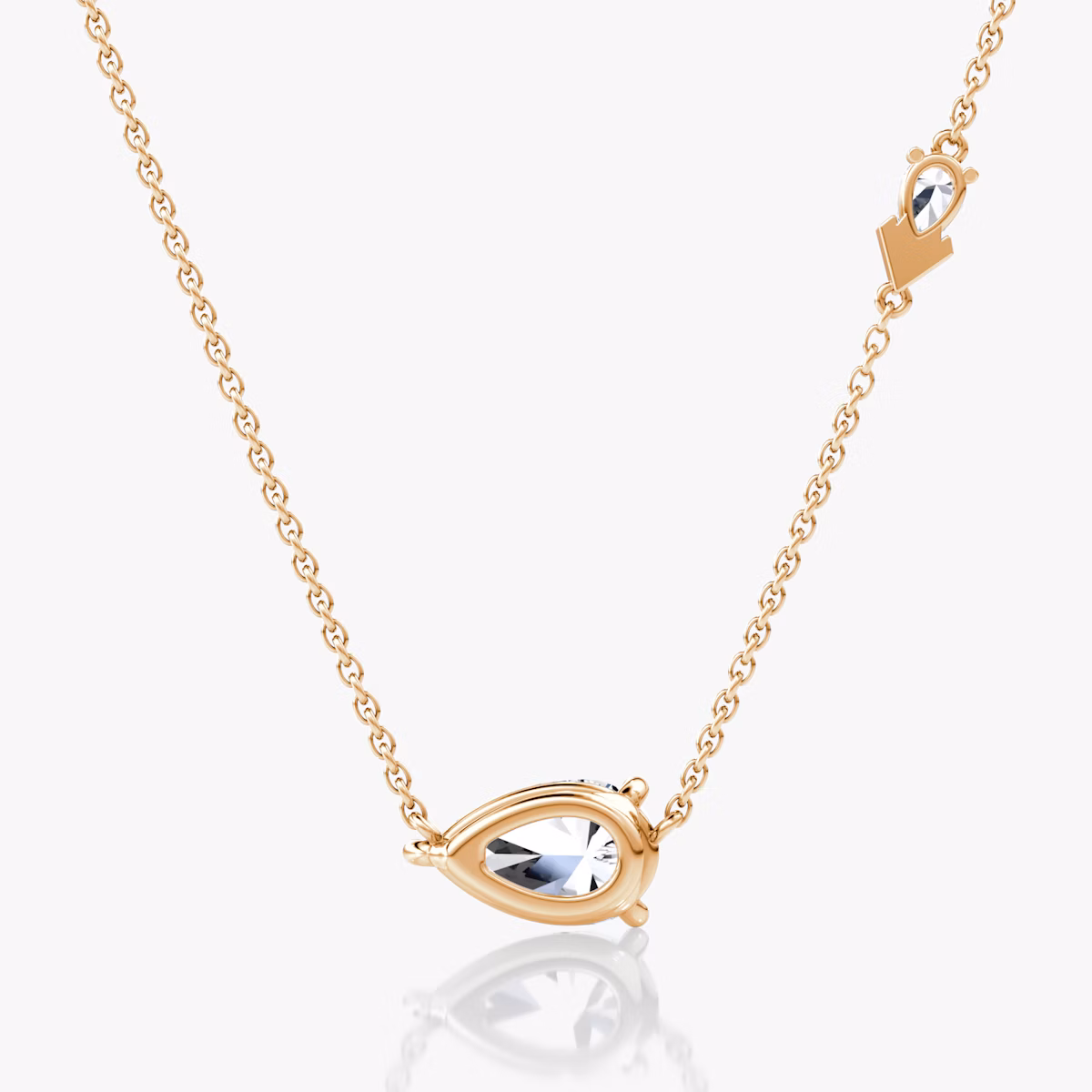 Collier Toi et Moi Echo | Poire | 14k | Or rose | caratWeight: 1.65ct | chainLength: 16-18