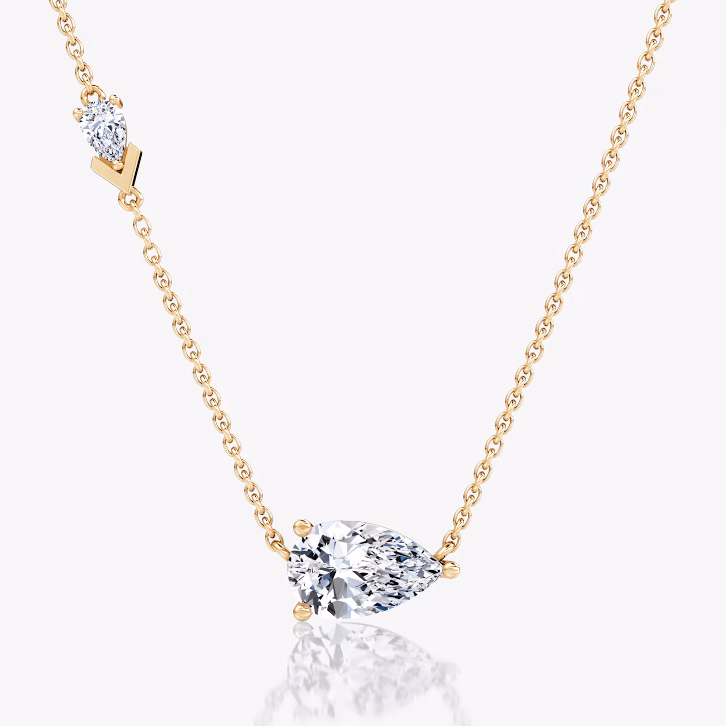 Toi et Moi Echo Necklace Pear | Rose Gold