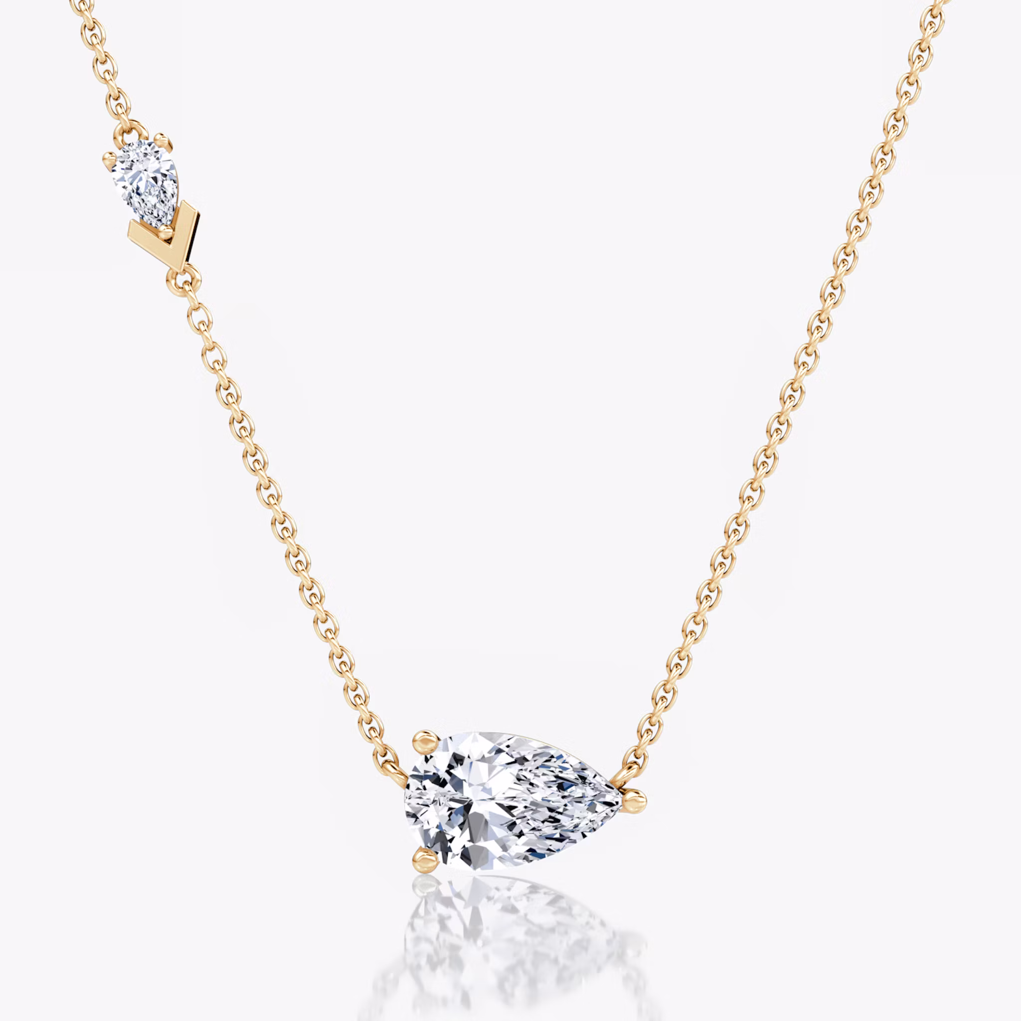 Toi et Moi Echo Necklace Pear | Rose Gold