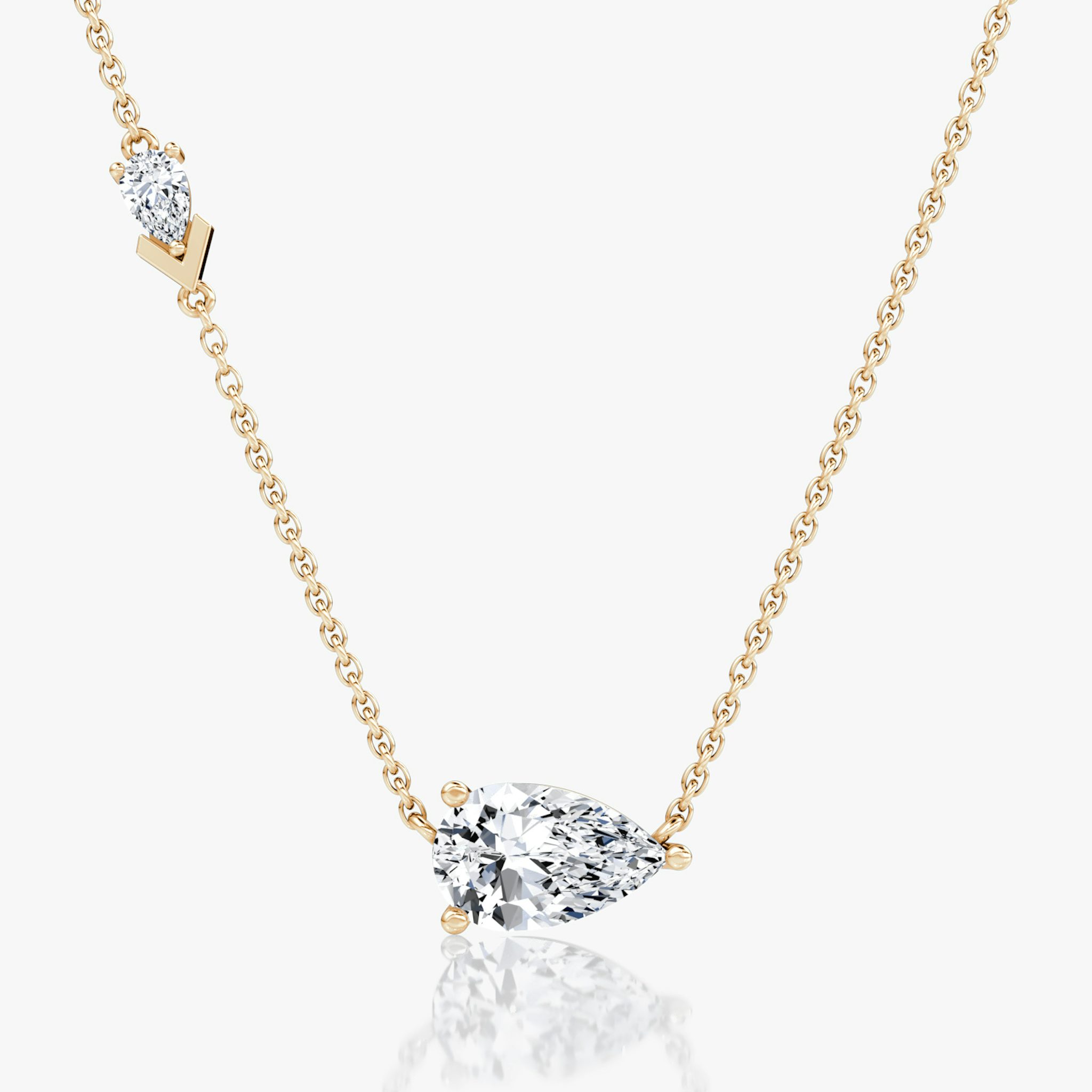 Toi et Moi Echo Necklace | Pear | 14k | Rose Gold | caratWeight: 1.65ct | chainLength: 16-18
