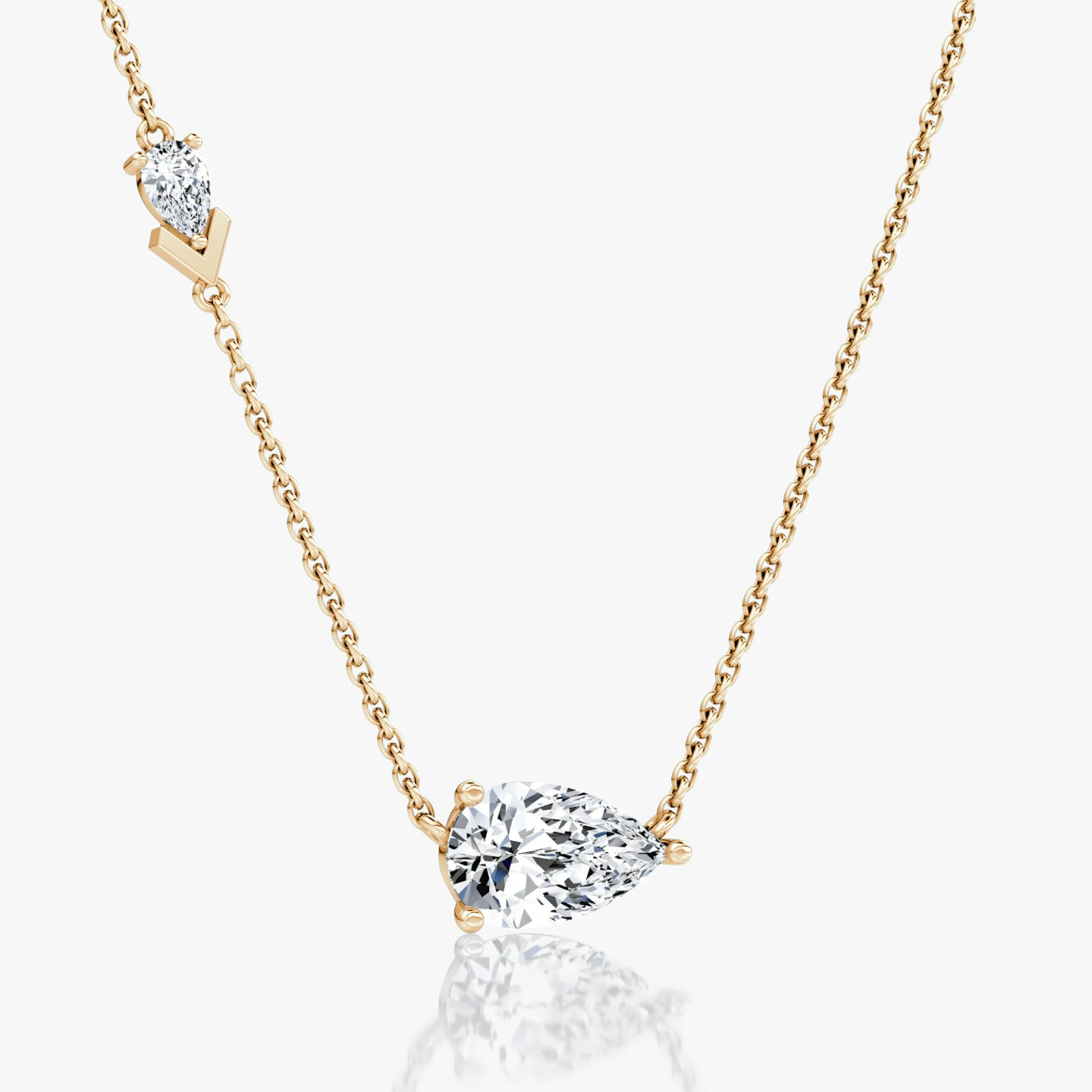 Collier Toi et Moi Echo | Poire | 14k | Or rose | caratWeight: 1.65ct | chainLength: 16-18