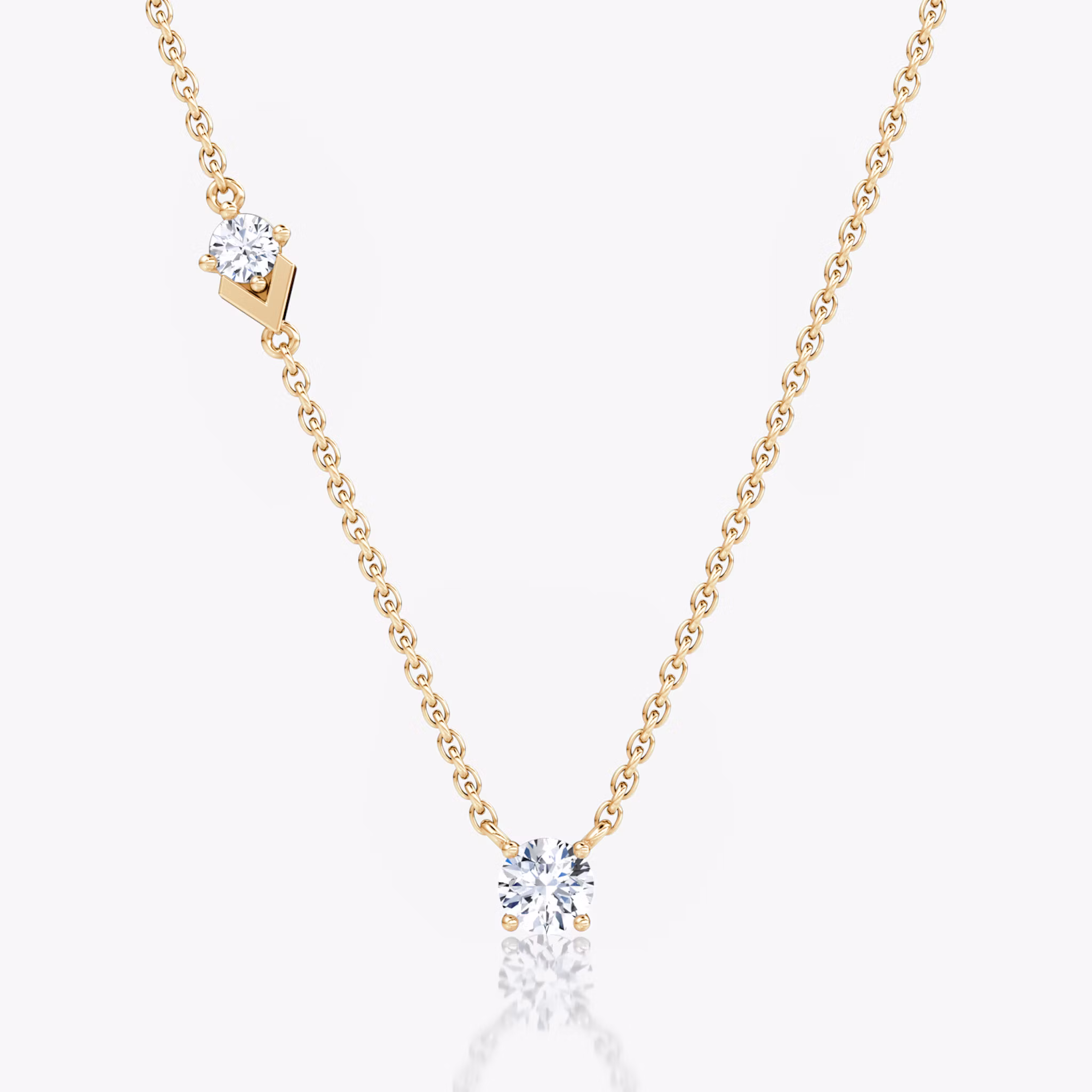 Toi et Moi Echo Necklace Round Brilliant | Rose Gold
