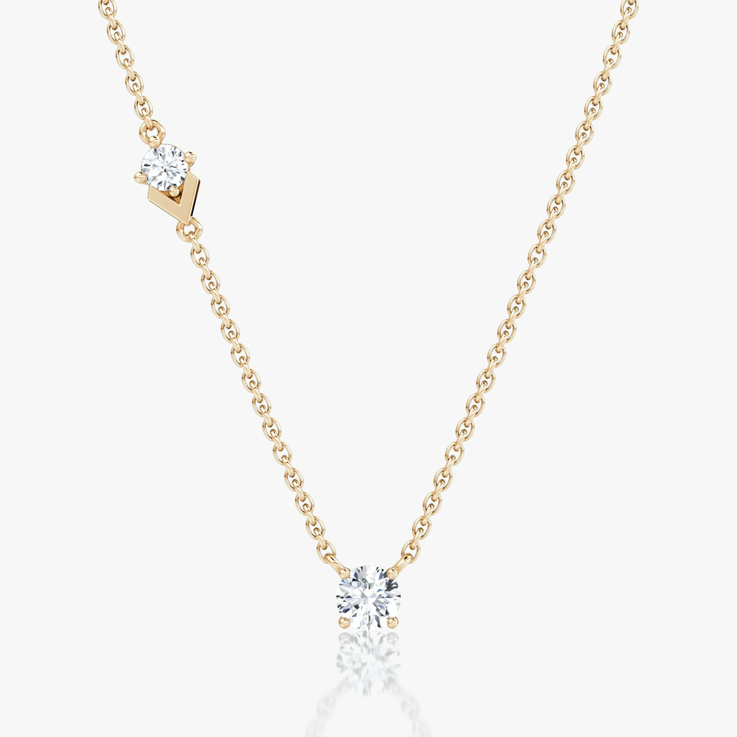 Collier Toi et Moi Echo | Rond Brillant | 14k | Or rose | caratWeight: 0.35ct | chainLength: 16-18